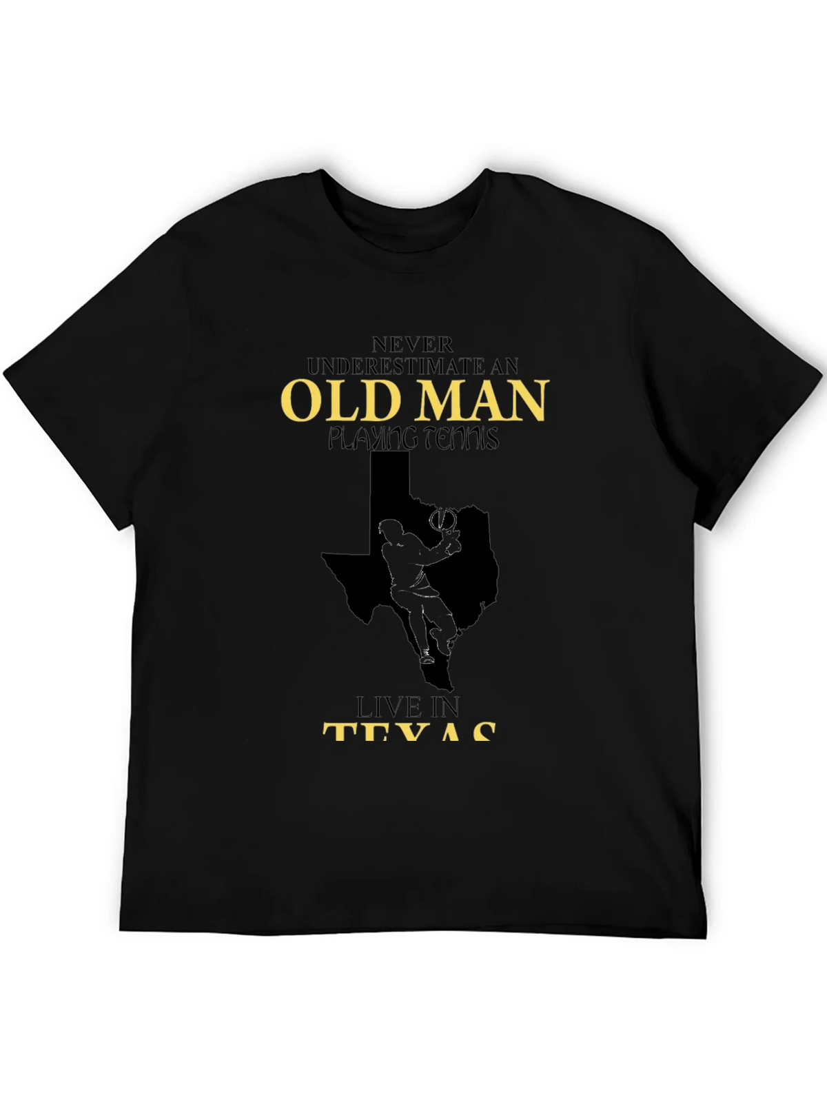 Old Man Playing Tennis in Texas Graphic Tee product image 5