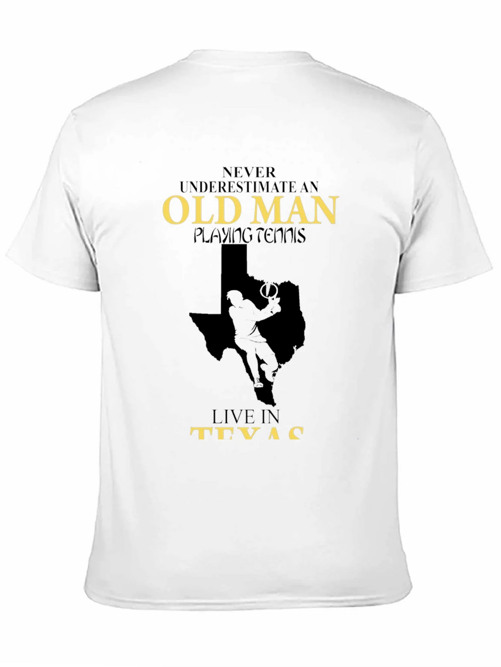 Old Man Playing Tennis in Texas Graphic Tee product image 10