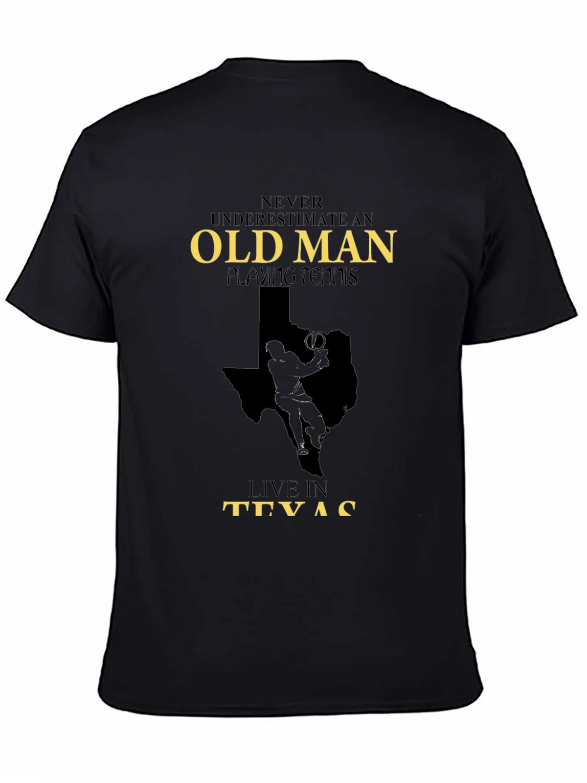 Old Man Playing Tennis in Texas Graphic Tee product image 4