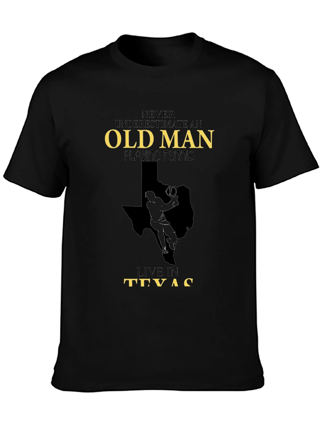 Old Man Playing Tennis in Texas Graphic Tee product image 3