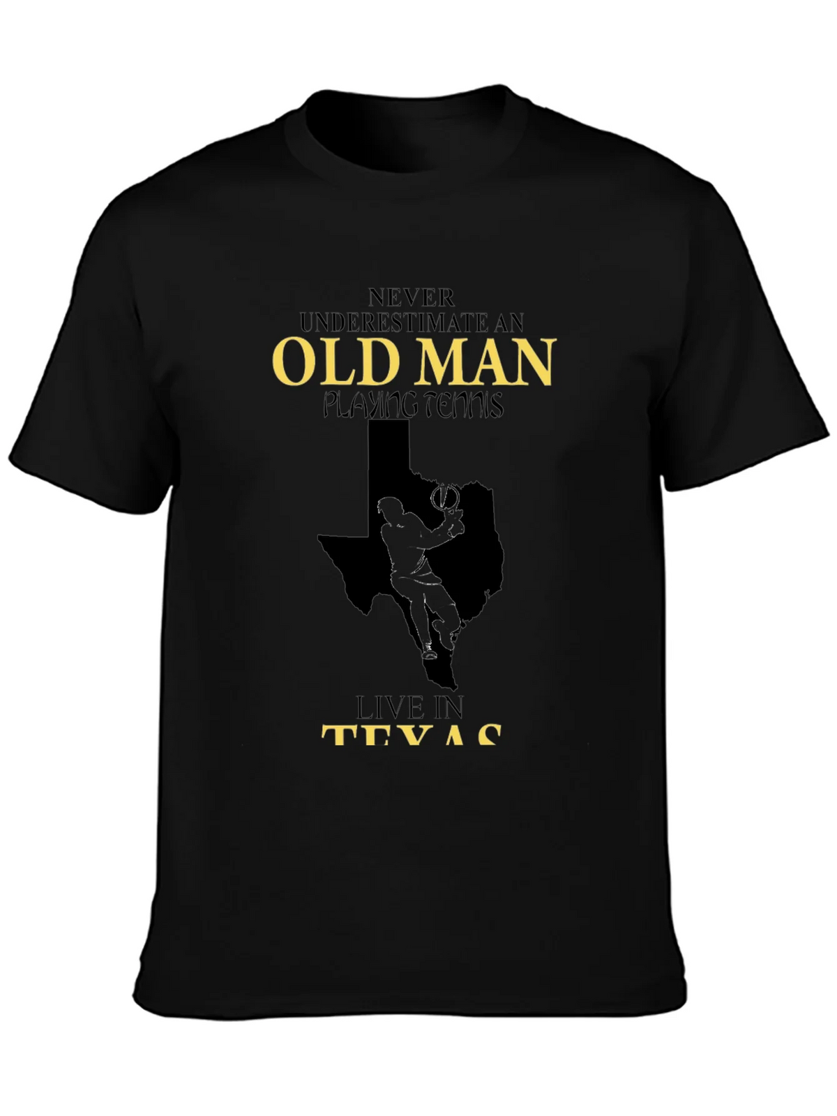 Old Man Playing Tennis in Texas Graphic Tee product image 3