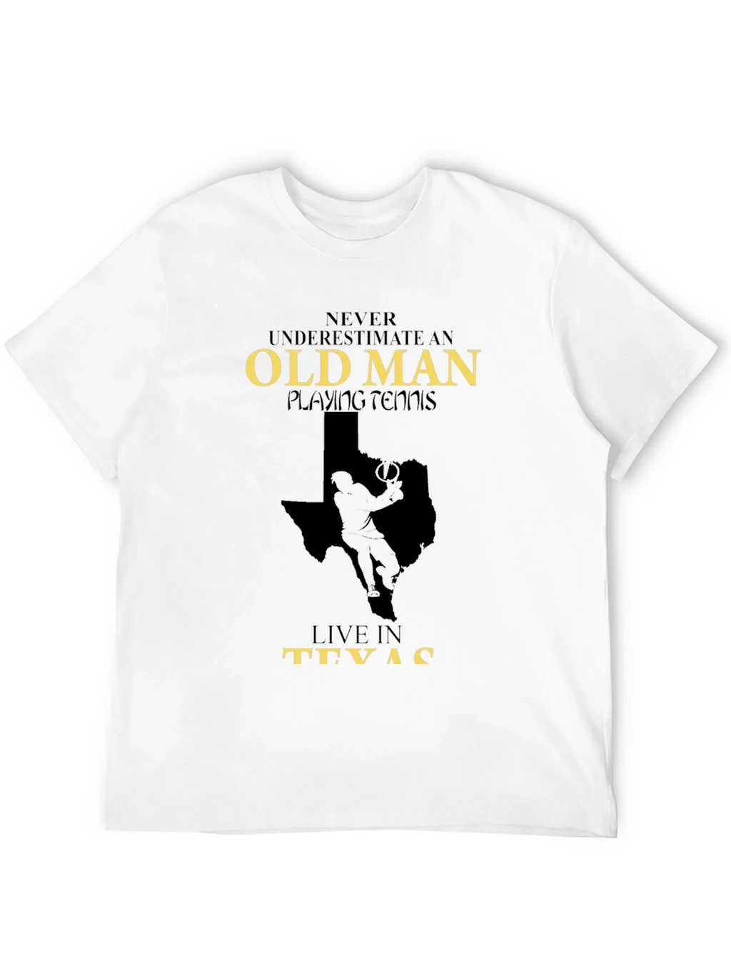 Old Man Playing Tennis in Texas Graphic Tee product image 11