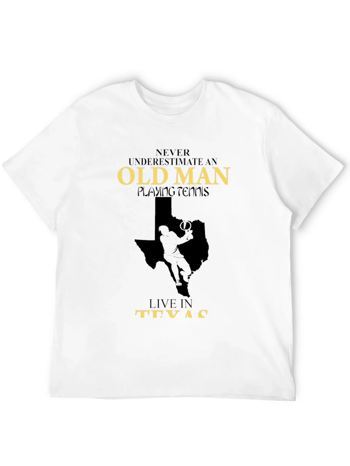 Old Man Playing Tennis in Texas Graphic Tee product image 11