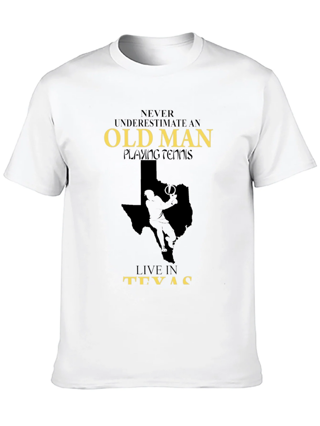 Old Man Playing Tennis in Texas Graphic Tee product image 9