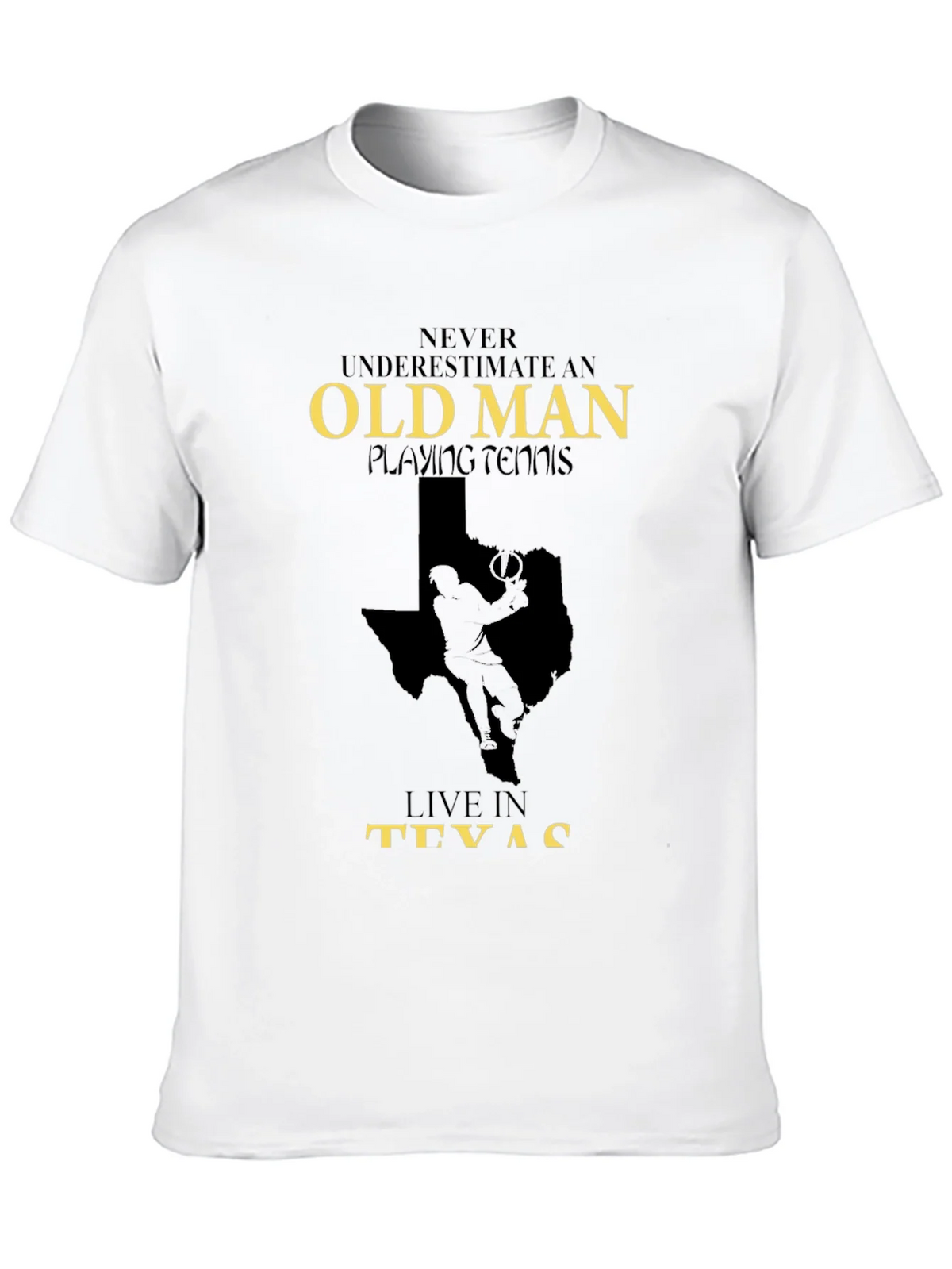 Old Man Playing Tennis in Texas Graphic Tee product image 9