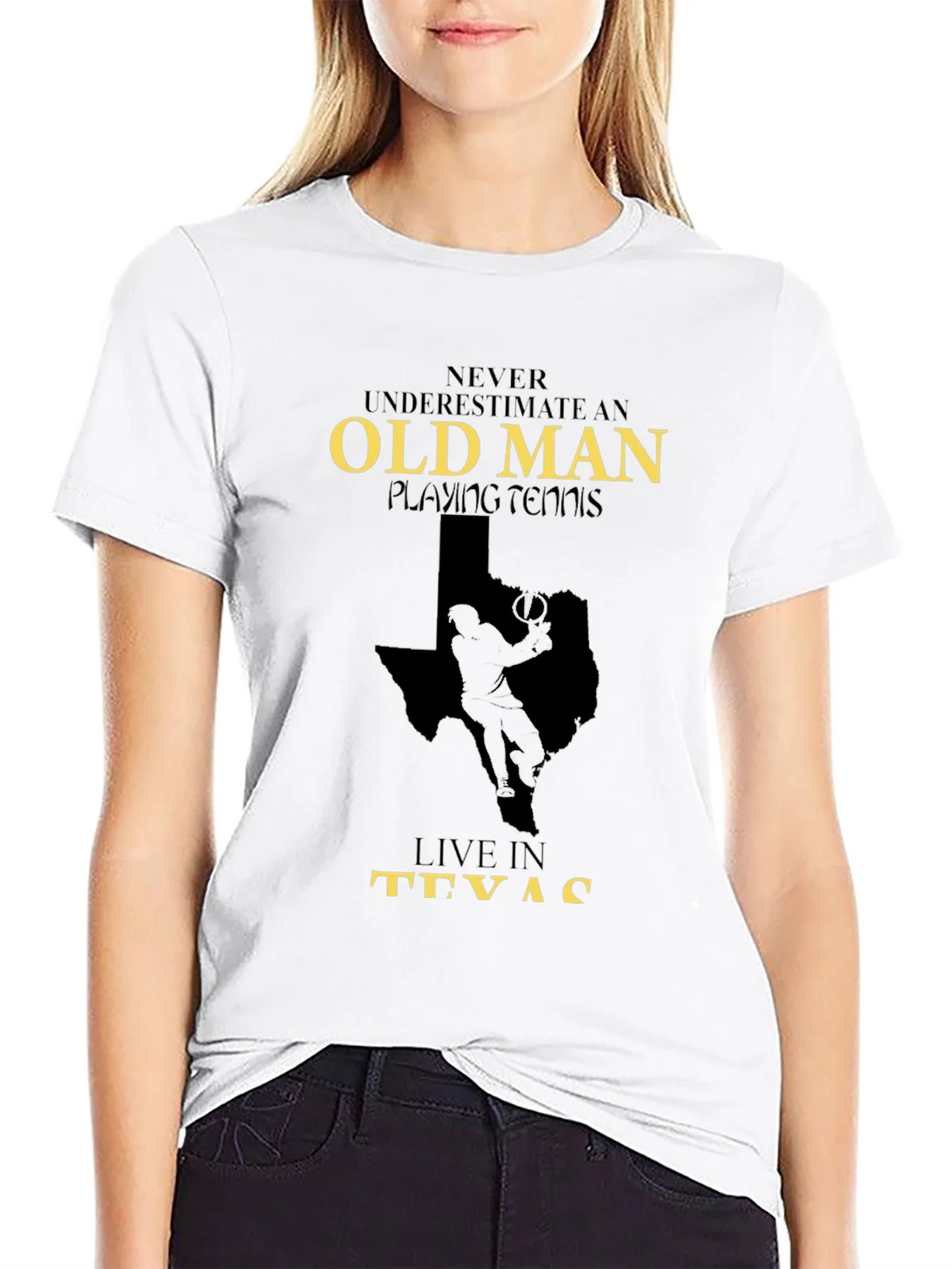 Old Man Playing Tennis in Texas Graphic Tee product image 8