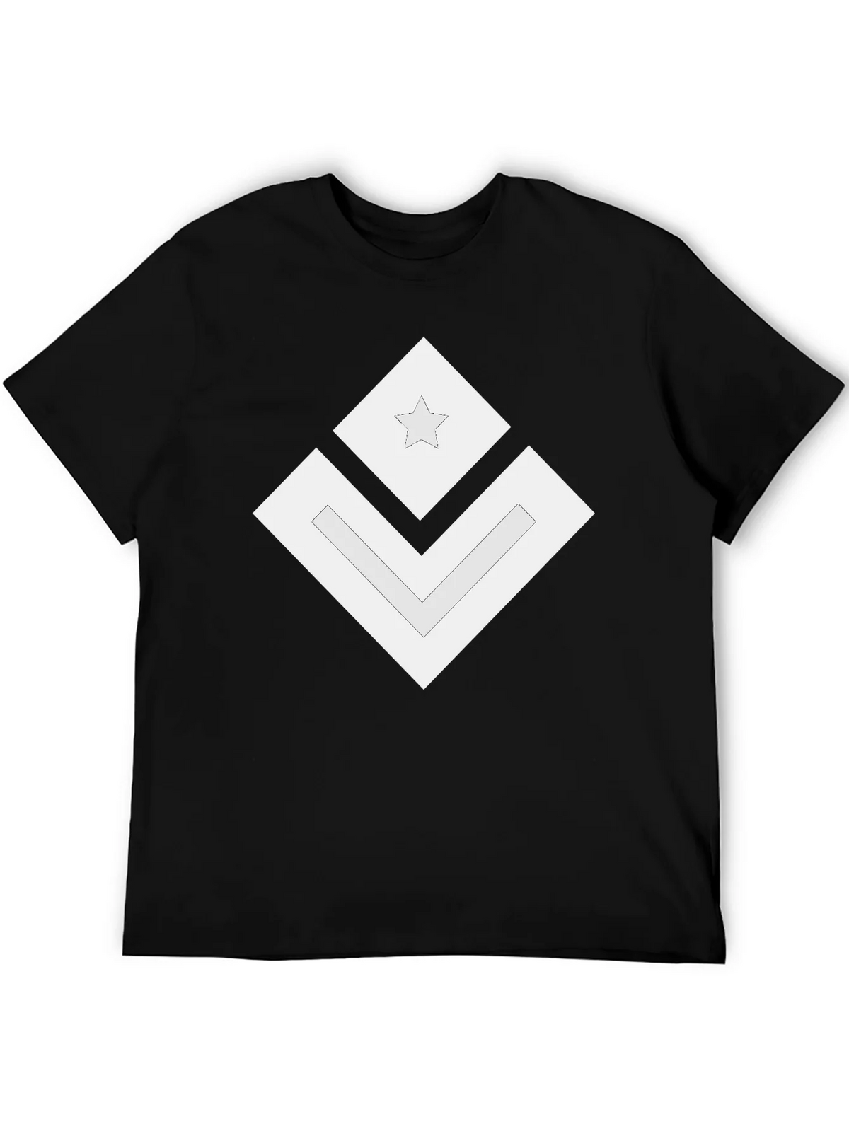 Geometric Star Graphic Tee - Modern Black Shirt product image 1