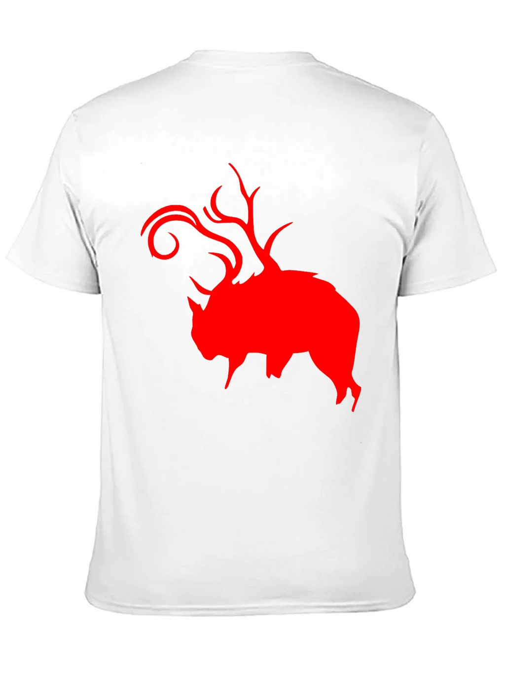 Red Buffalo Deer Head Graphic Black T-Shirt product image 10