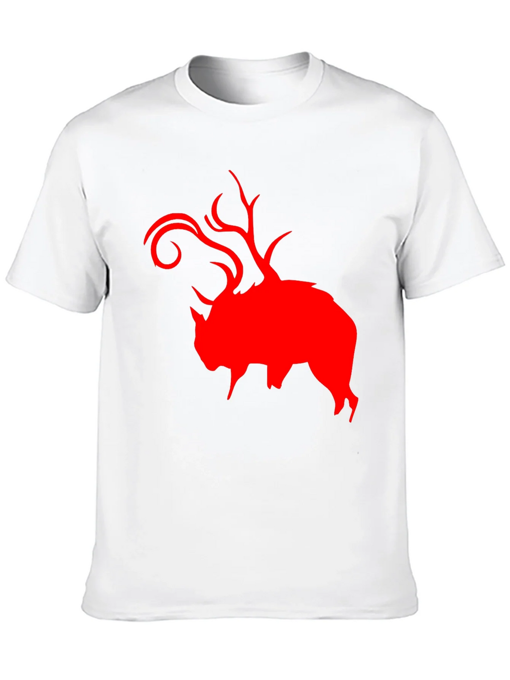 Red Buffalo Deer Head Graphic Black T-Shirt product image 9