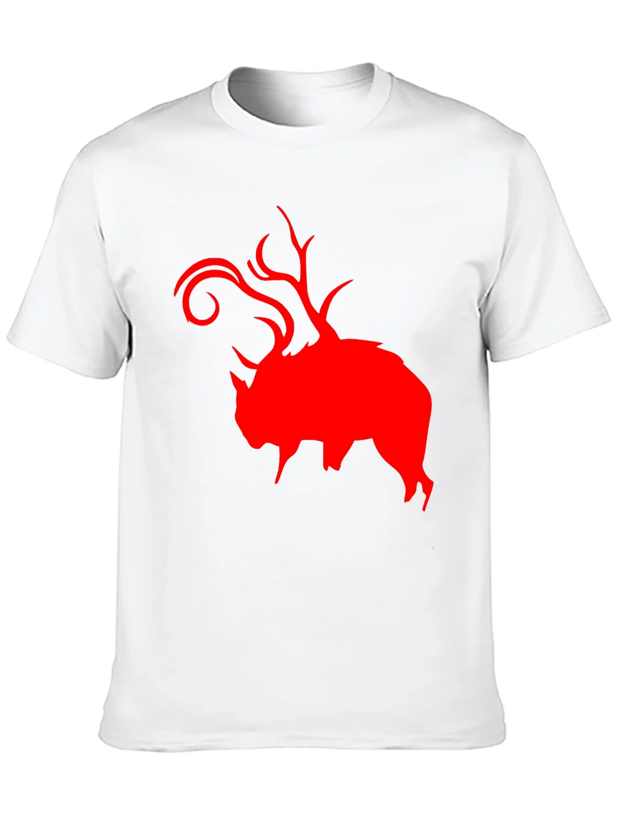 Red Buffalo Deer Head Graphic Black T-Shirt product image 9