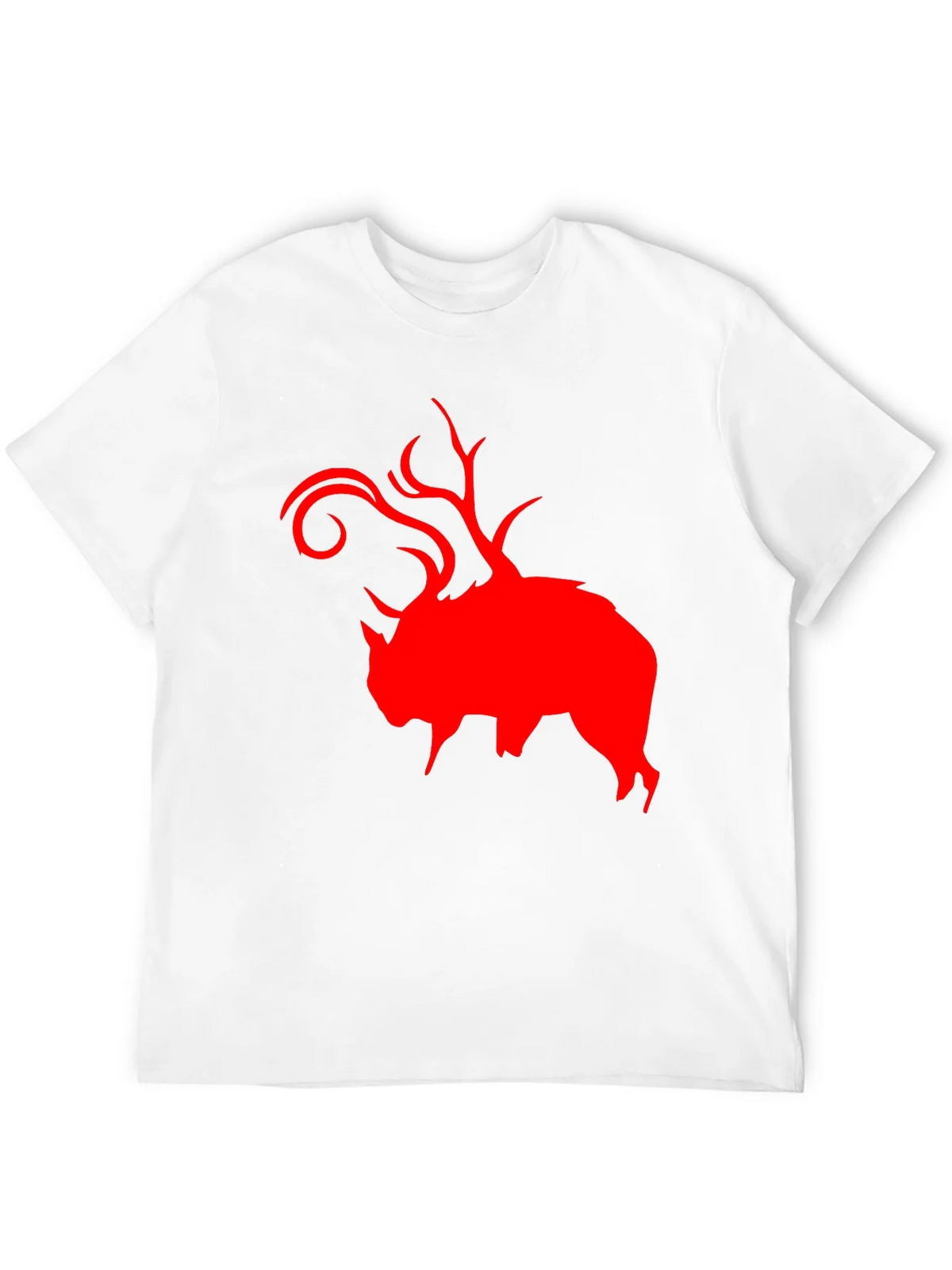 Red Buffalo Deer Head Graphic Black T-Shirt product image 11