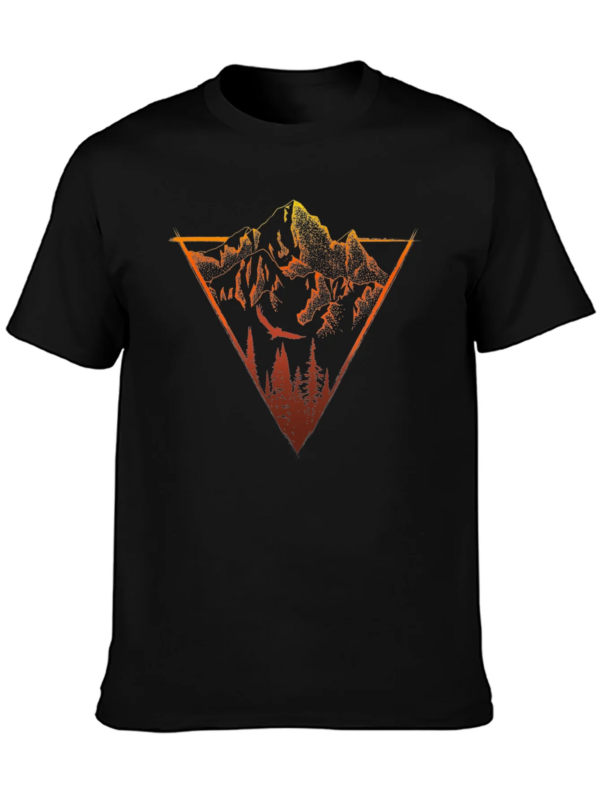 Mountain Triangle Graphic Tee - Black Cotton T-Shirt product image 3