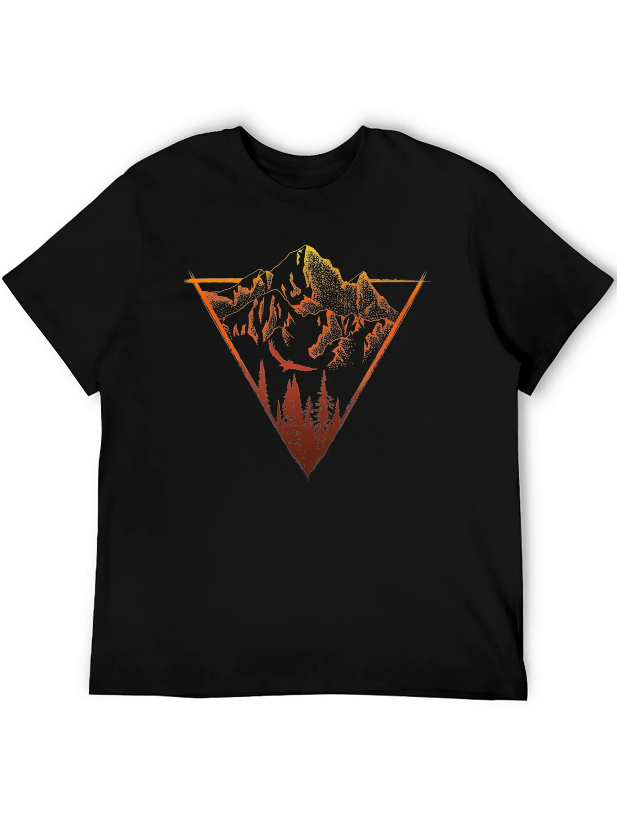 Mountain Triangle Graphic Tee - Black Cotton T-Shirt product image 5