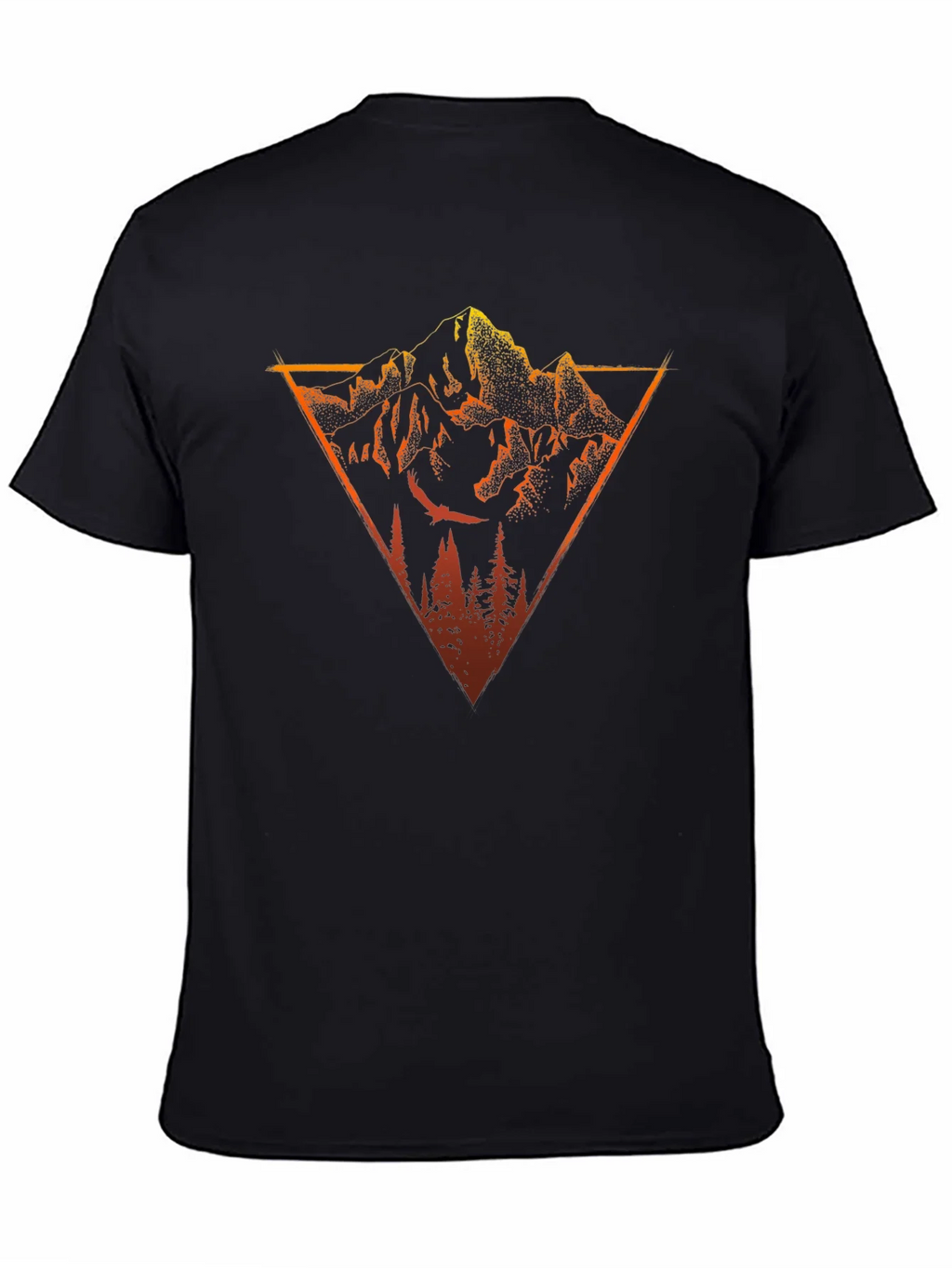 Mountain Triangle Graphic Tee - Black Cotton T-Shirt product image 4