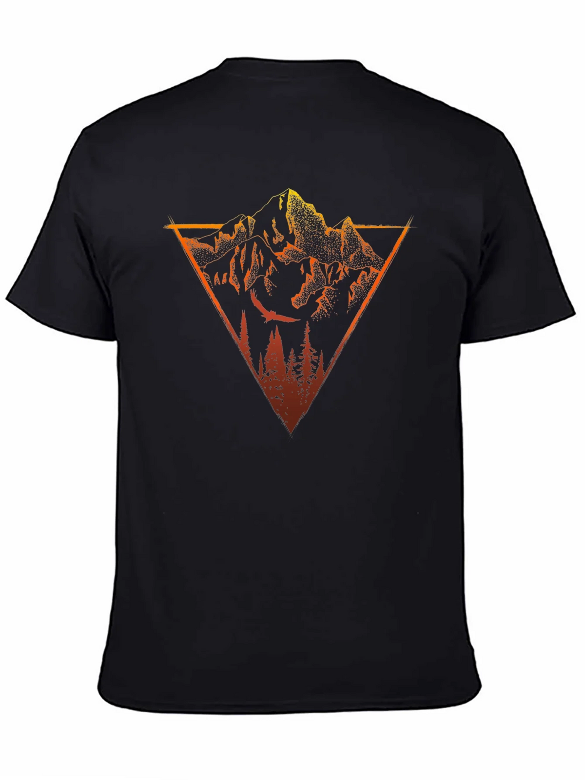 Mountain Triangle Graphic Tee - Black Cotton T-Shirt product image 4