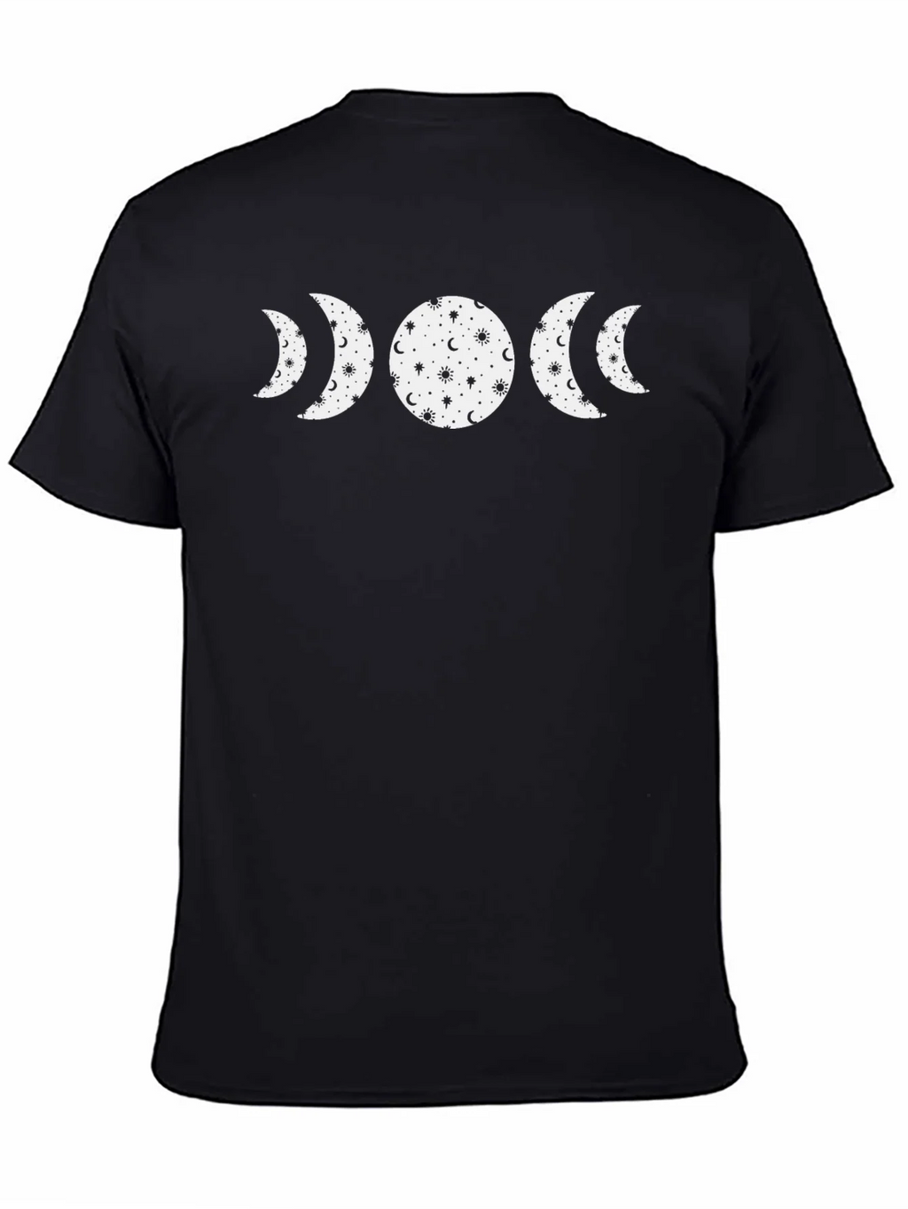 Celestial Moon Phase Graphic Tee - Black Cotton product image 4