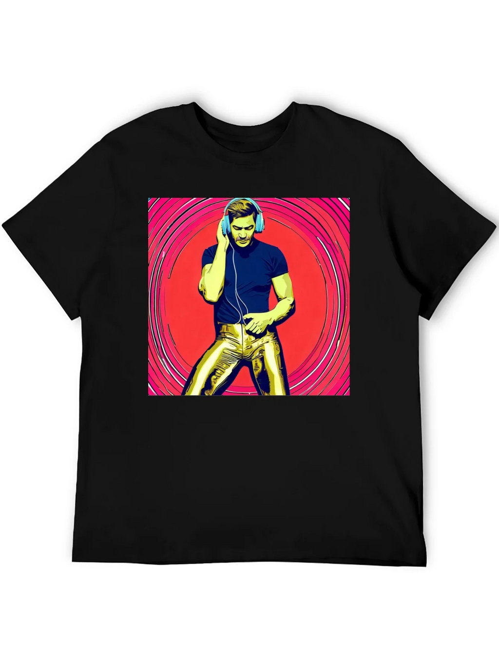 Retro Grooves T-Shirt - Musical Man in Gold Pants product image 5