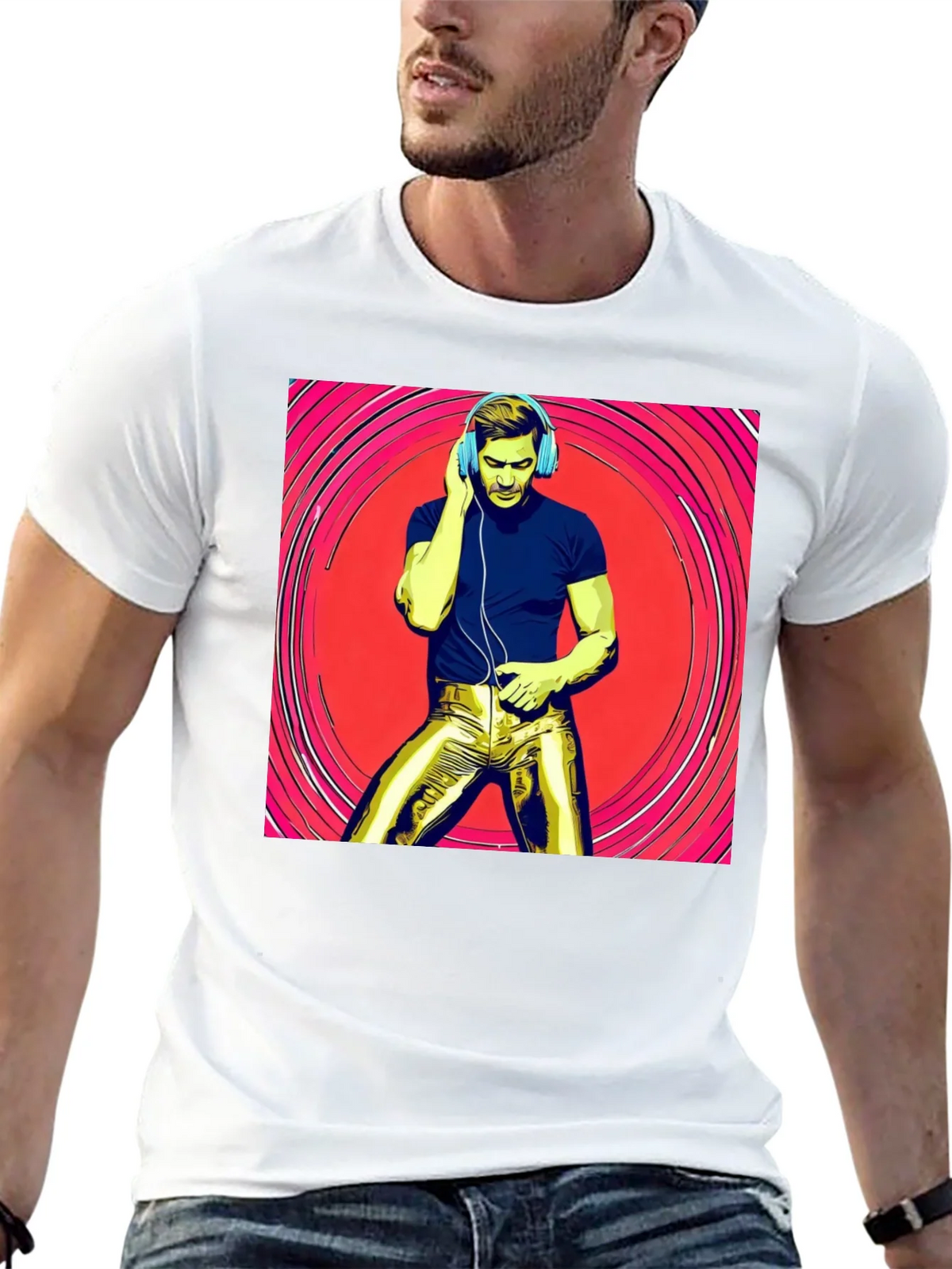Retro Grooves T-Shirt - Musical Man in Gold Pants product image 12