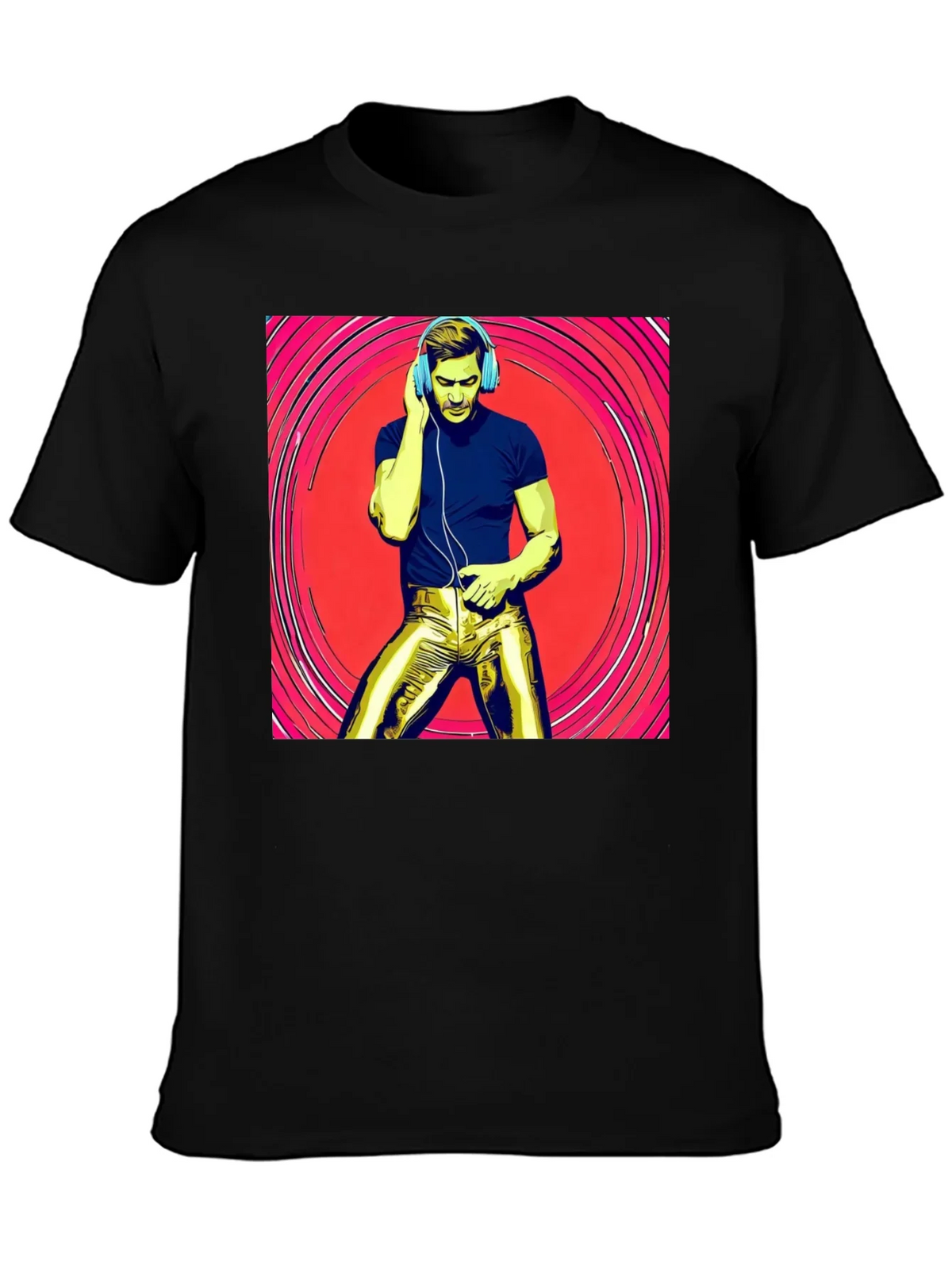 Retro Grooves T-Shirt - Musical Man in Gold Pants product image 3