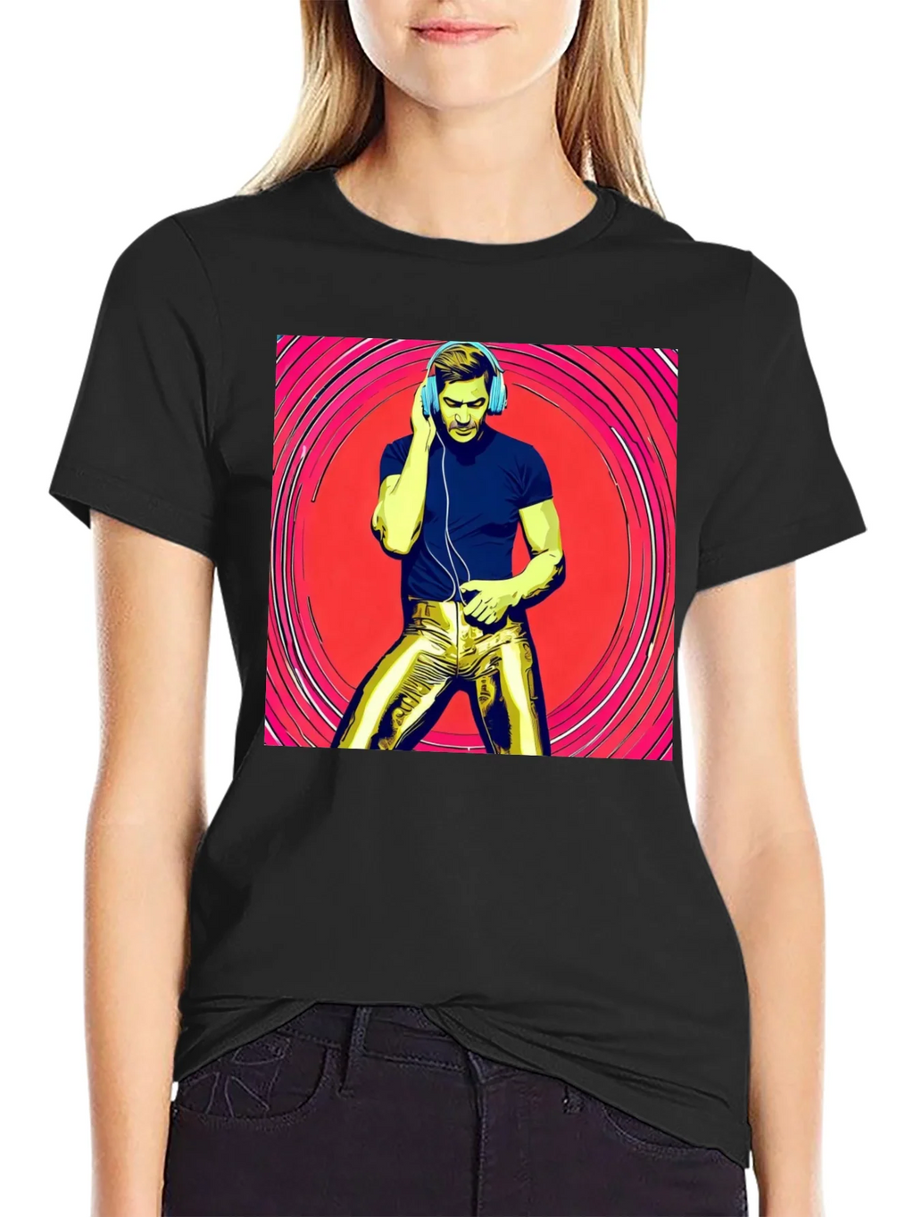 Retro Grooves T-Shirt - Musical Man in Gold Pants product image 2