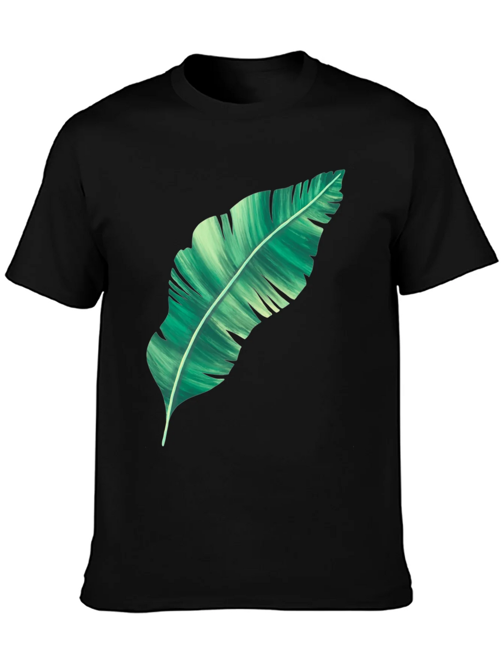 Banana Leaf Graphic Print Black T-Shirt product image 3