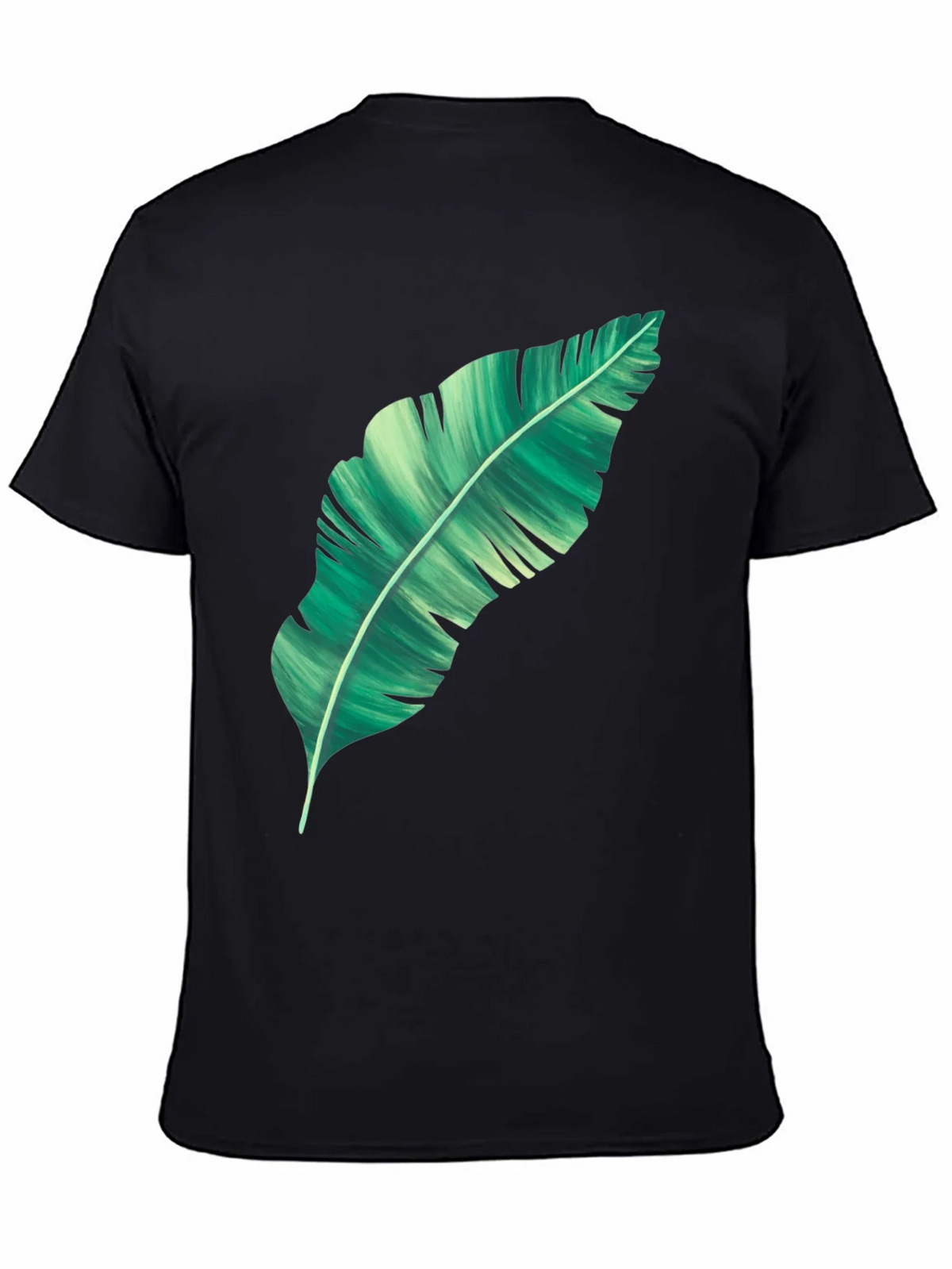 Banana Leaf Graphic Print Black T-Shirt product image 4