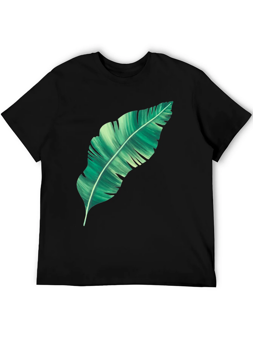 Banana Leaf Graphic Print Black T-Shirt product image 5