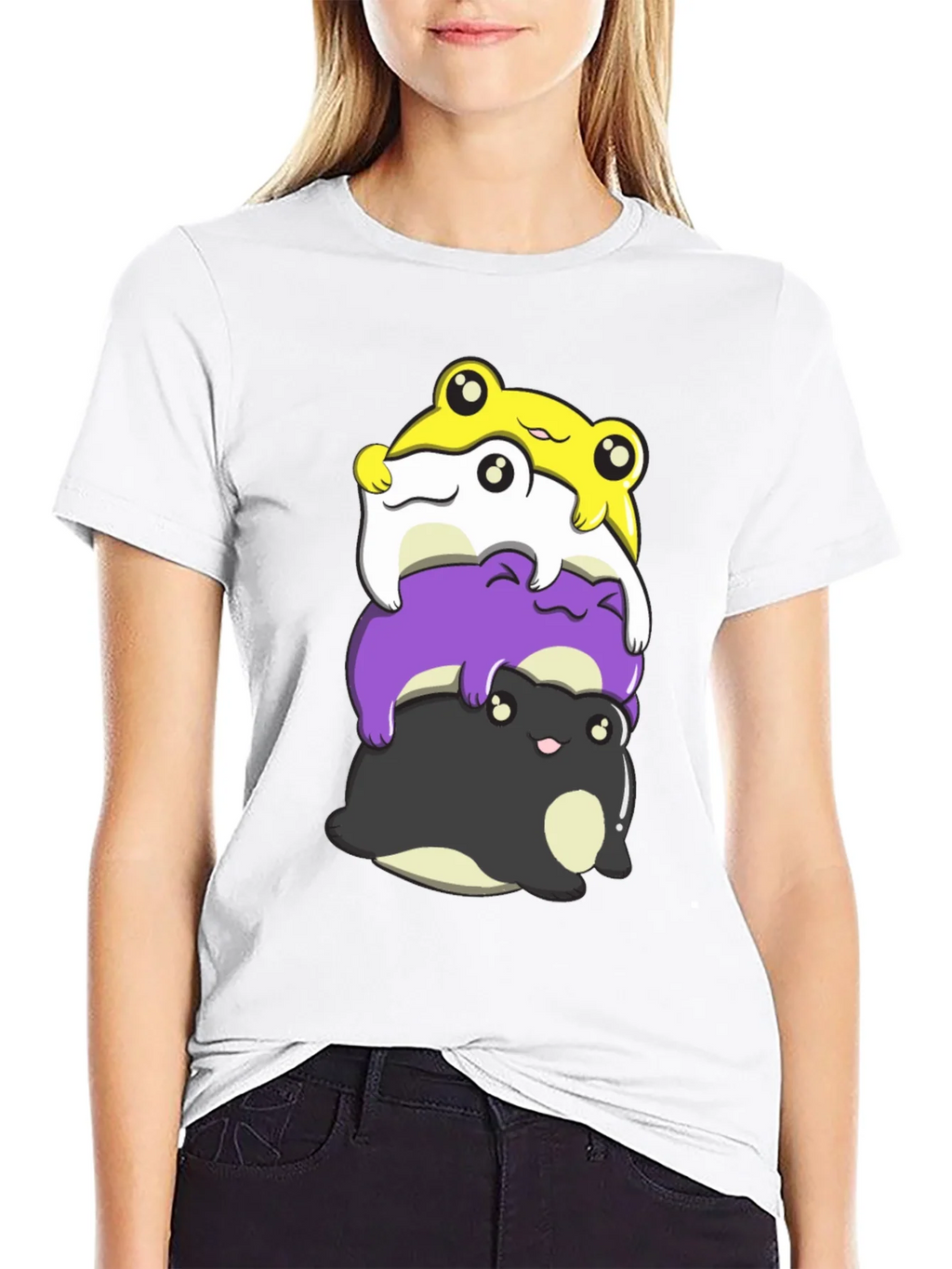 Stacked Frog Nonbinary Pride T-Shirt product image 8