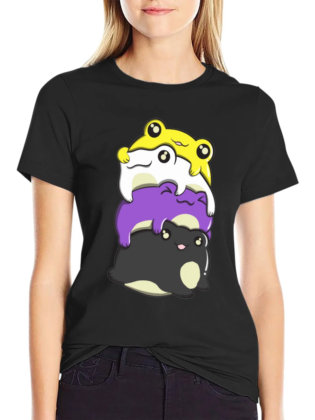 Stacked Frog Nonbinary Pride T-Shirt product image 2