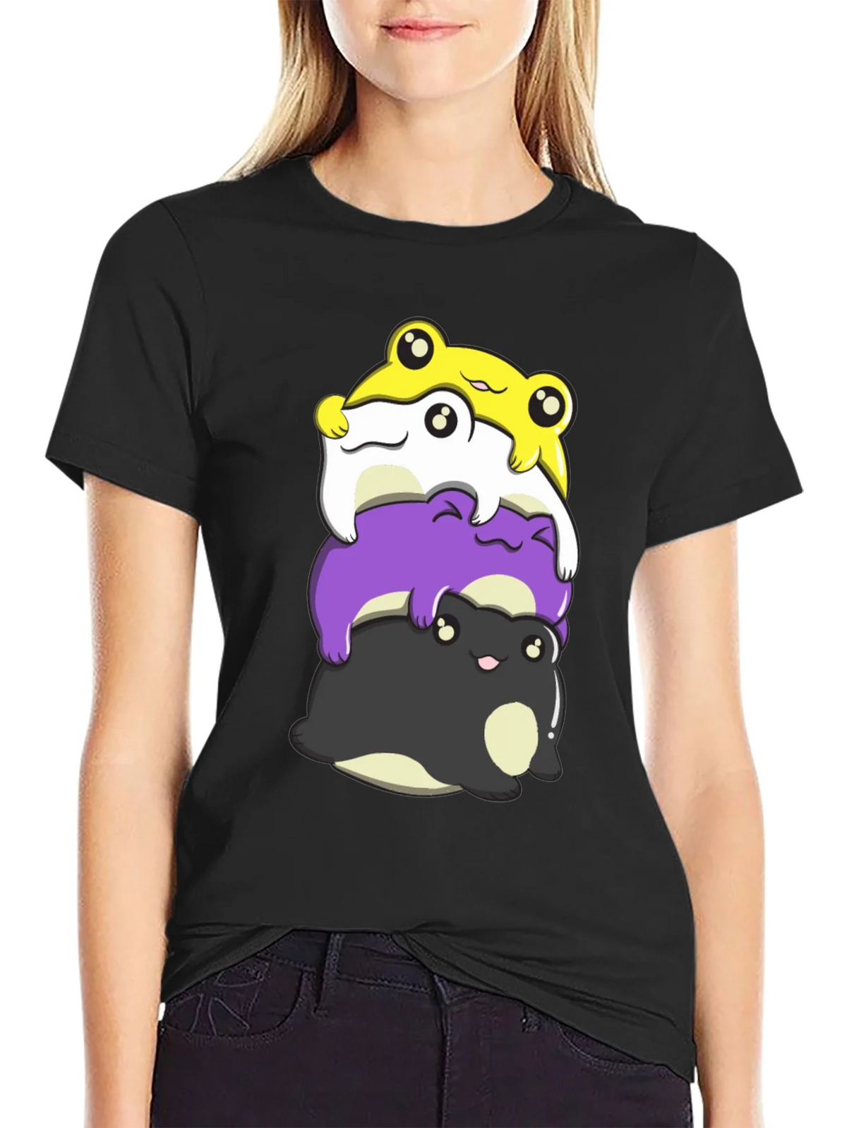 Stacked Frog Nonbinary Pride T-Shirt product image 2