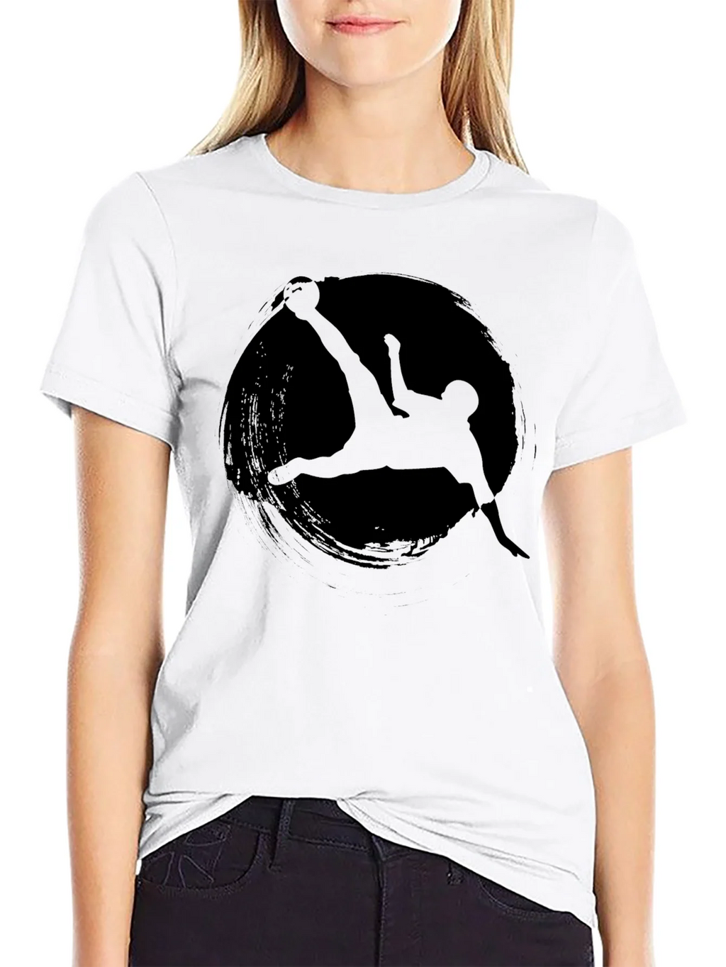 Soccer Silhouette Graphic Tee - Black Cotton T-Shirt product image 8