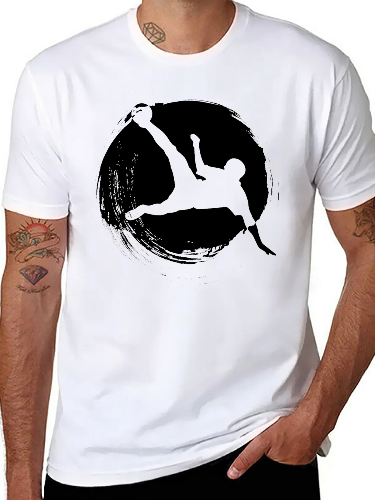 Soccer Silhouette Graphic Tee - Black Cotton T-Shirt product image 7