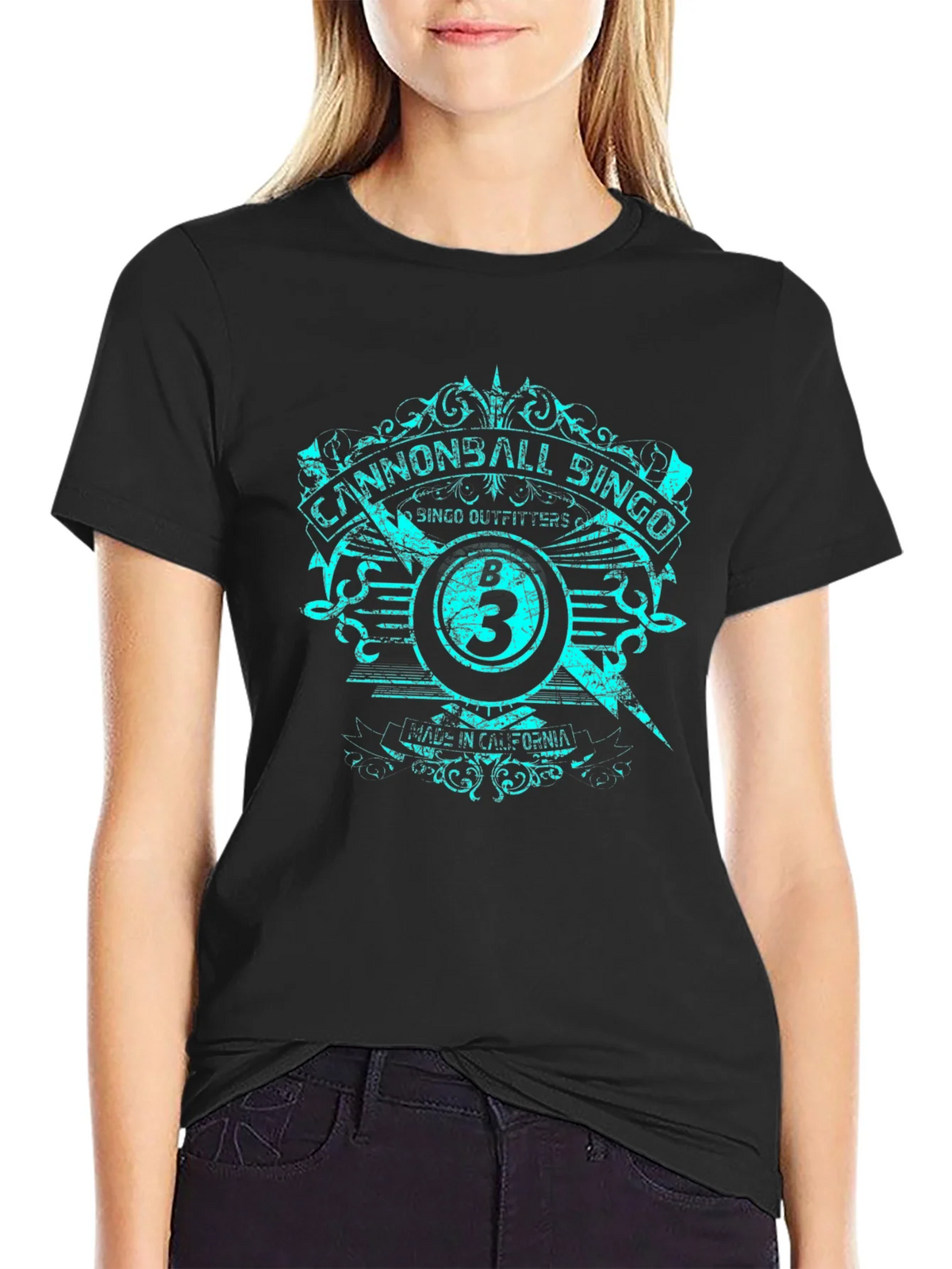 Cannonball Bingo Black T-Shirt with Graphic Design product image 2
