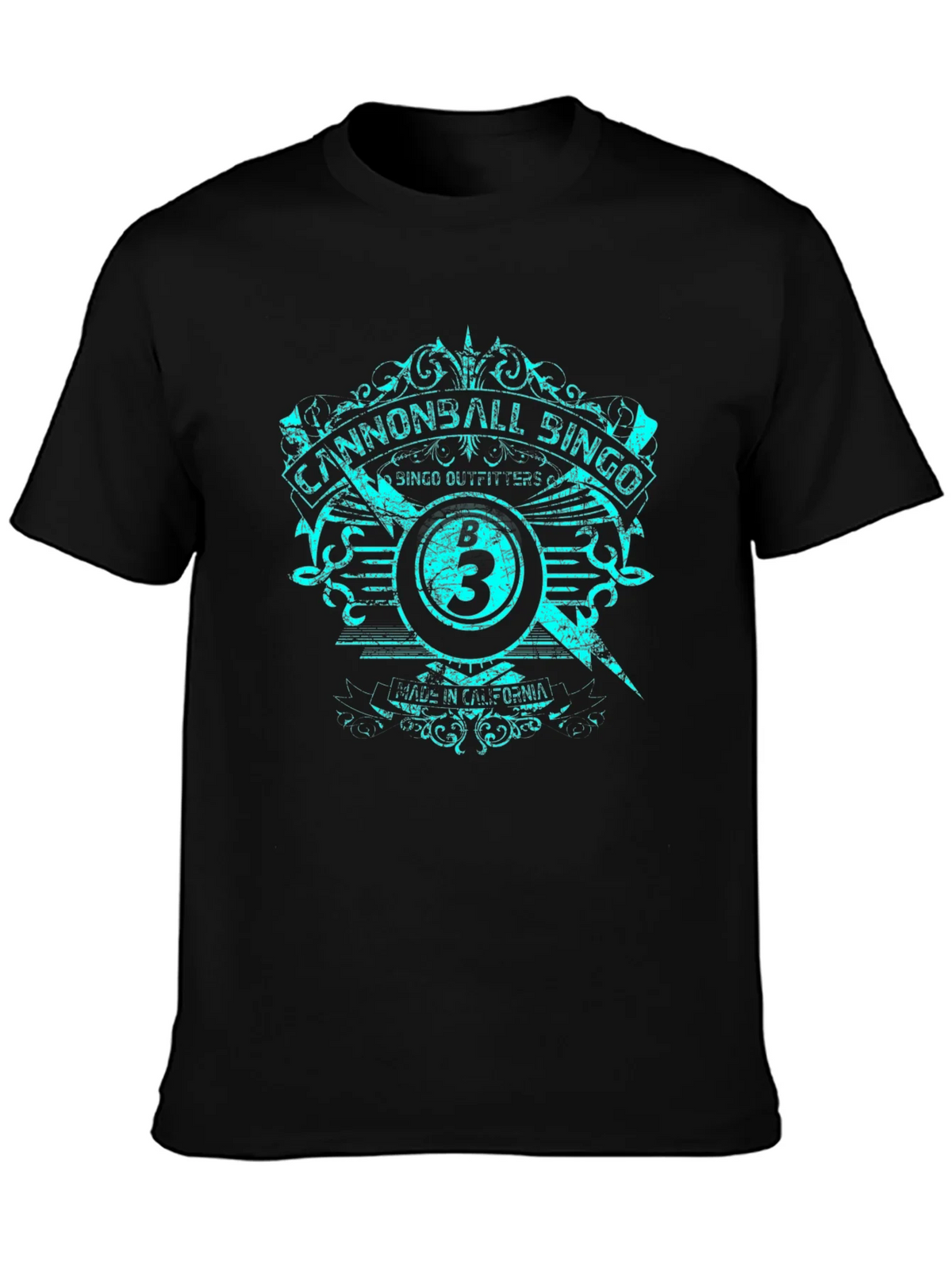 Cannonball Bingo Black T-Shirt with Graphic Design product image 3