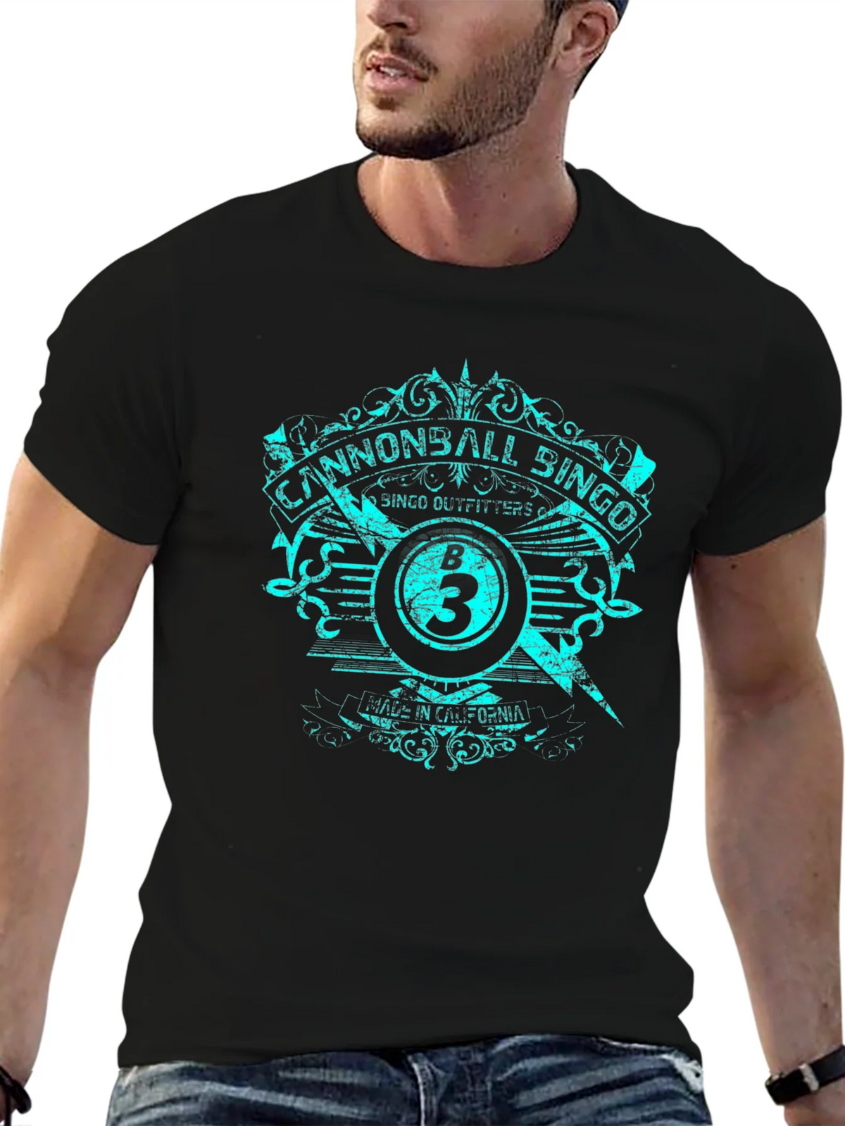 Cannonball Bingo Black T-Shirt with Graphic Design product image 6