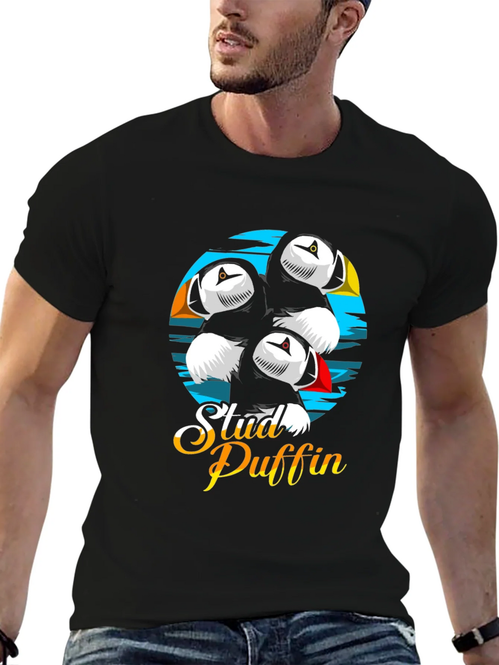 Stud Puffin Graphic Tee - Black T-Shirt product image 6