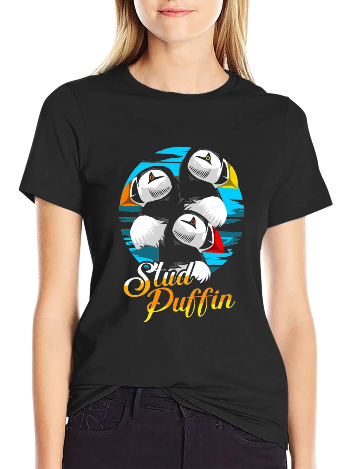 Stud Puffin Graphic Tee - Black T-Shirt product image 2
