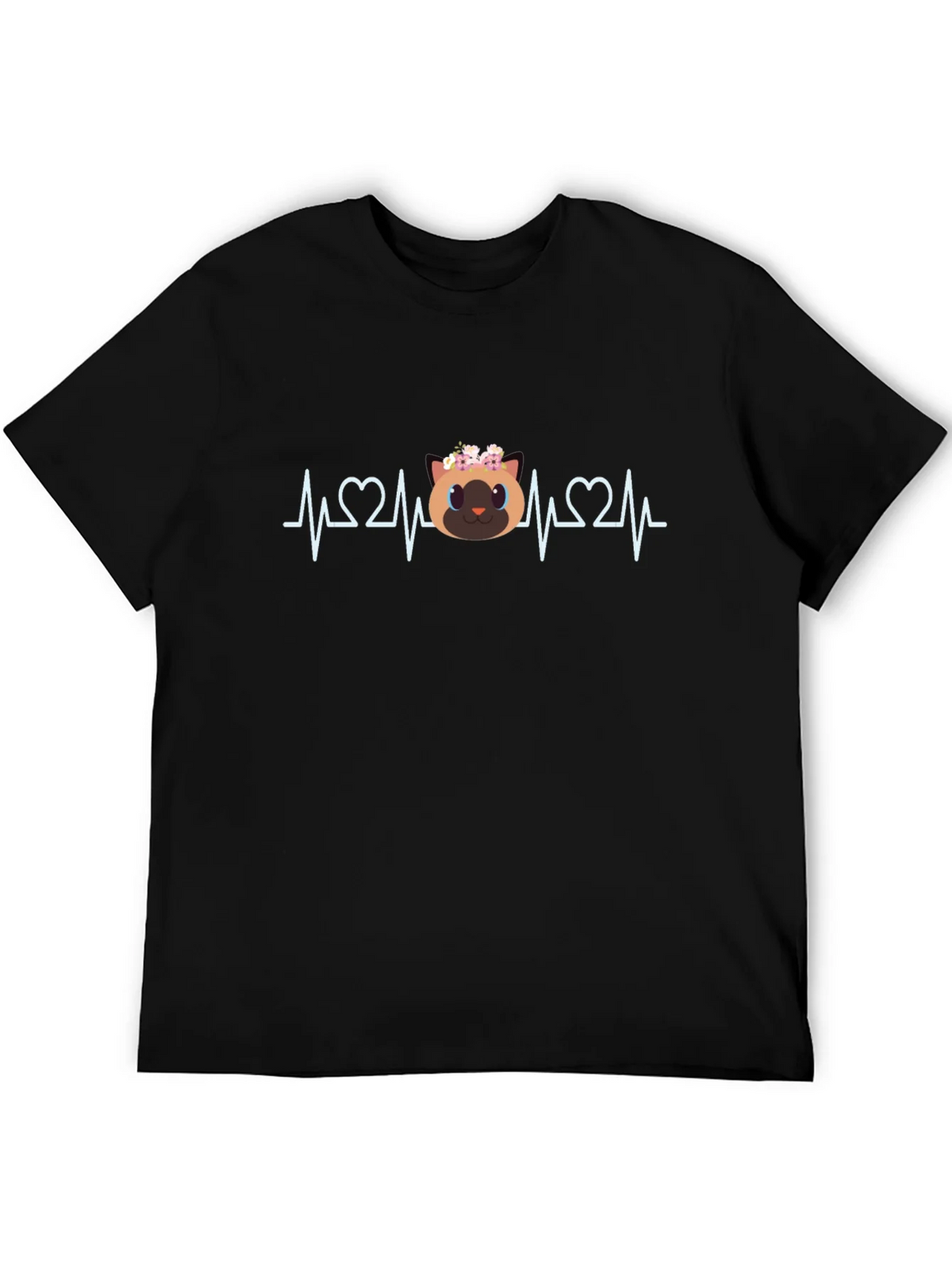 Cat Lover ECG Heartbeat T-Shirt product image 4