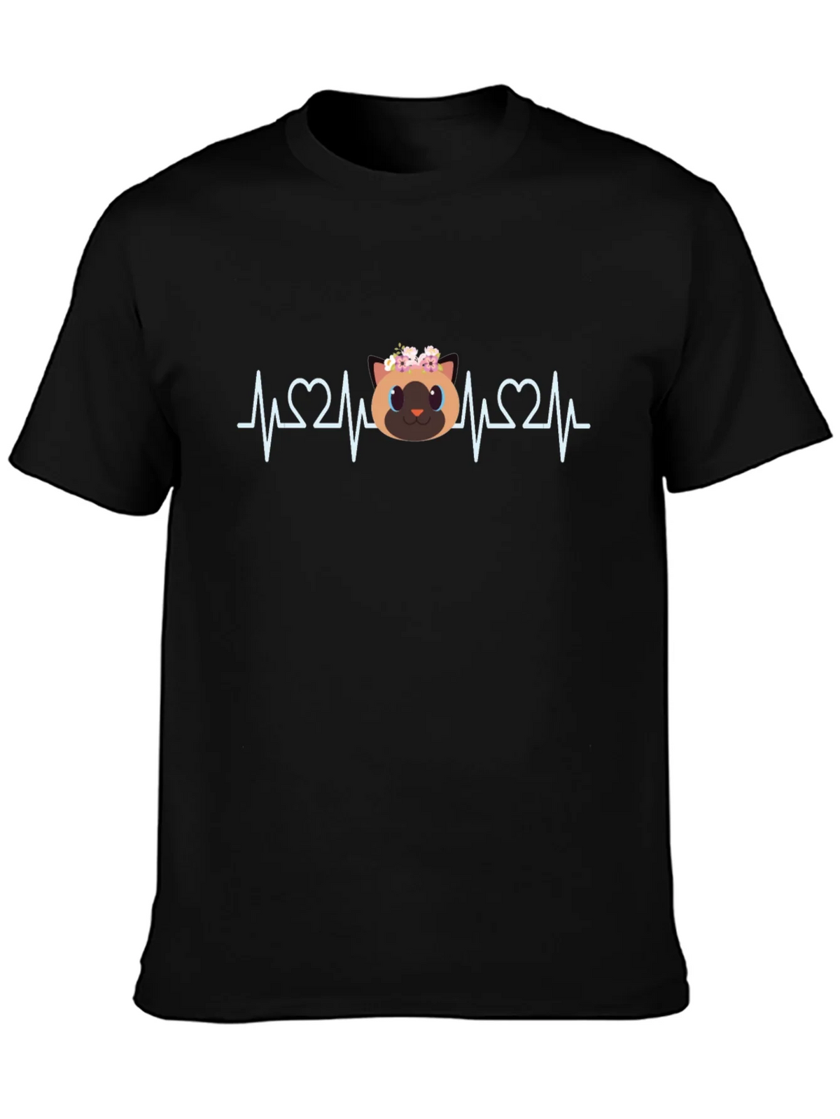 Cat Lover ECG Heartbeat T-Shirt product image 3