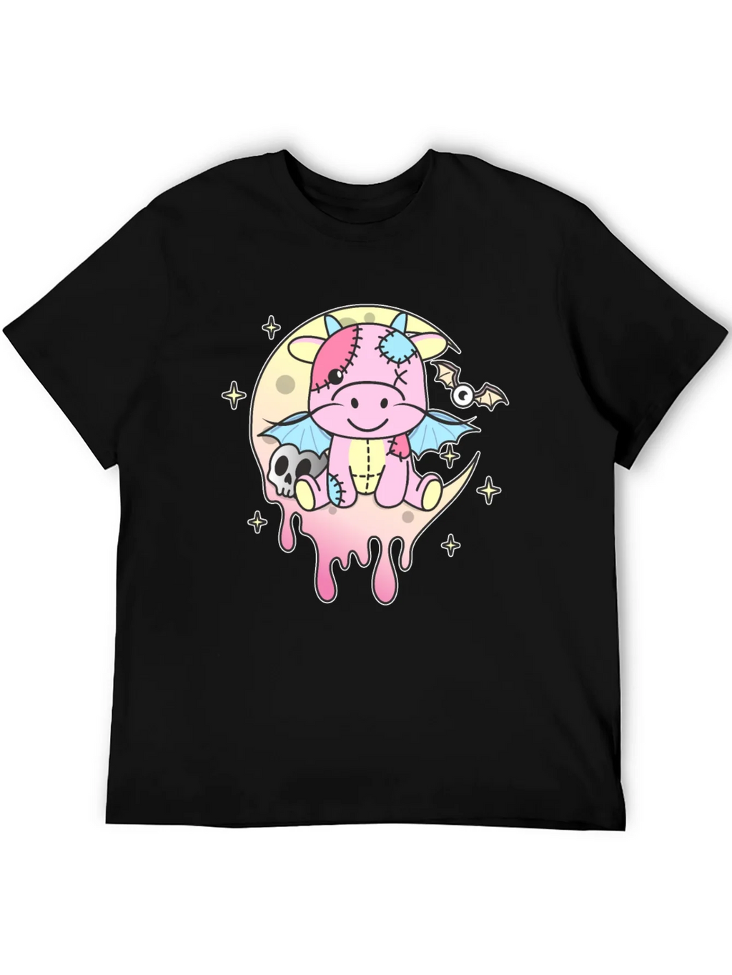 Pastel Goth Dragon Cow Graphic Tee - Kawaii Creepy Cute product image 5