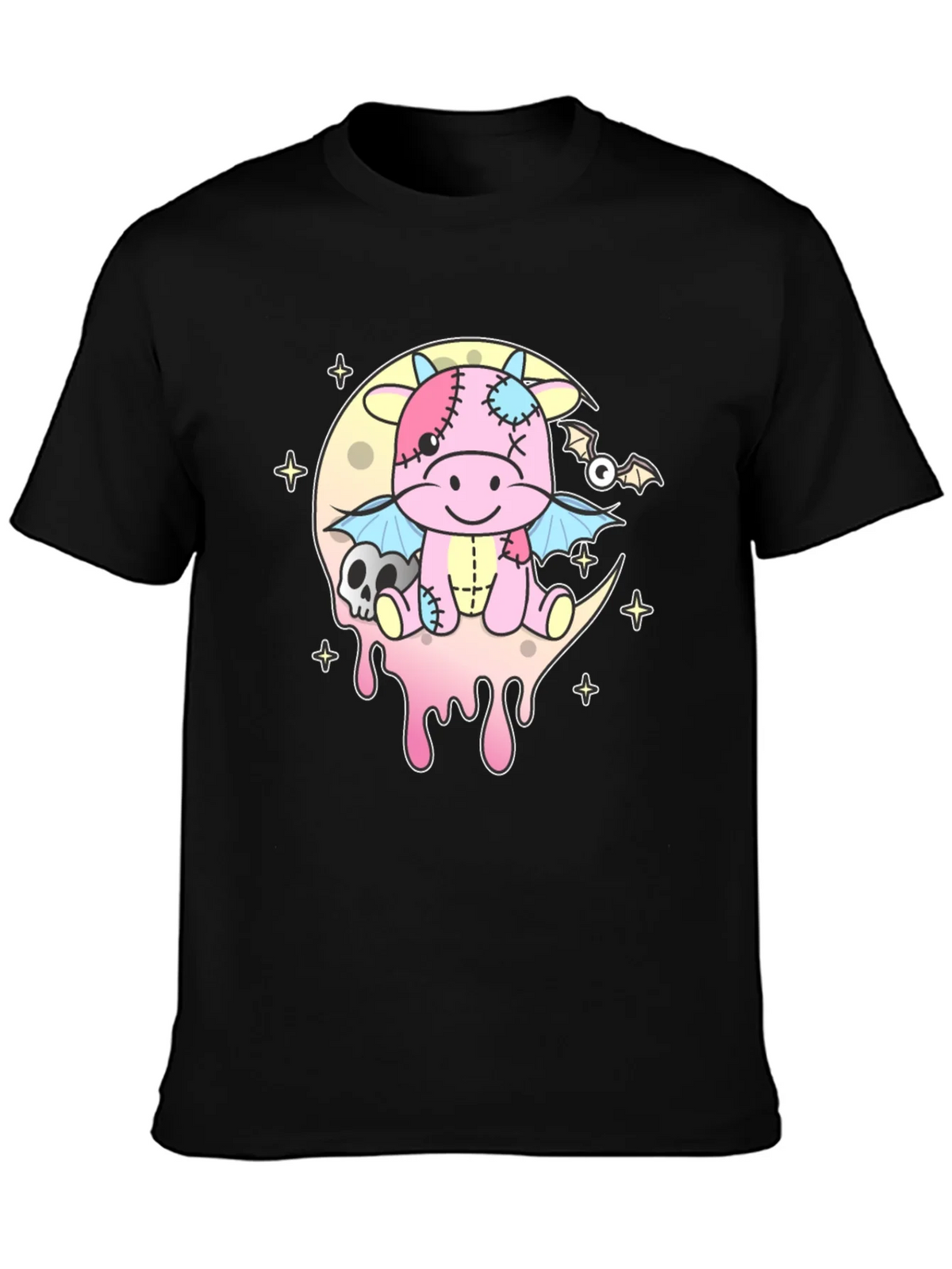 Pastel Goth Dragon Cow Graphic Tee - Kawaii Creepy Cute product image 3