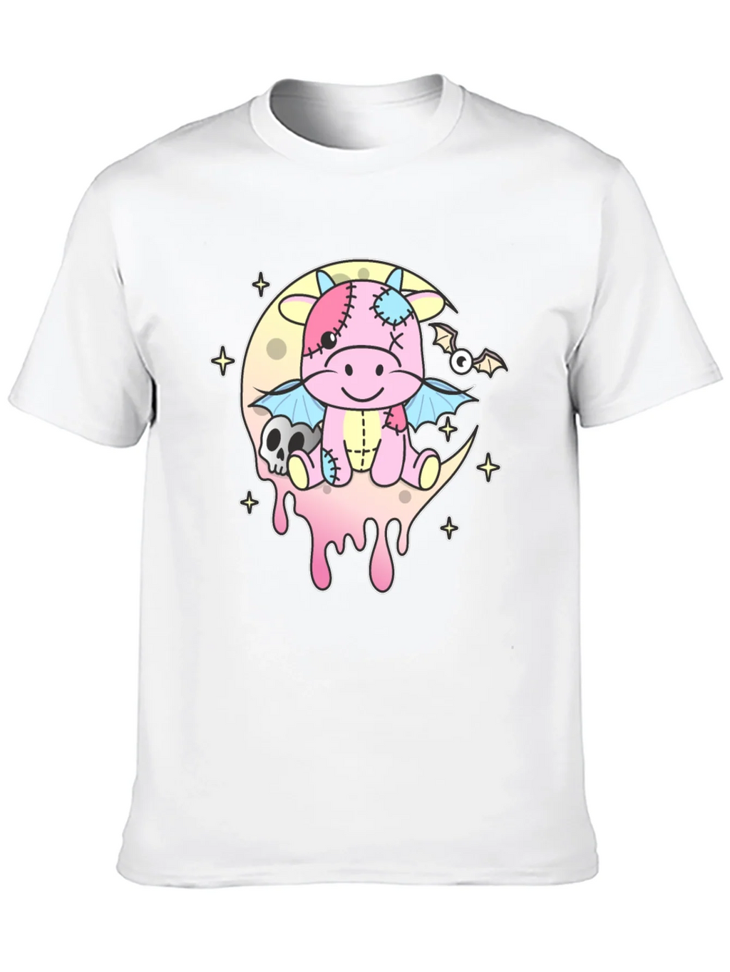 Pastel Goth Dragon Cow Graphic Tee - Kawaii Creepy Cute product image 9