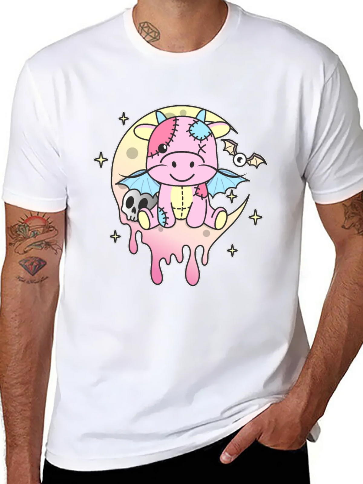 Pastel Goth Dragon Cow Graphic Tee - Kawaii Creepy Cute product image 7