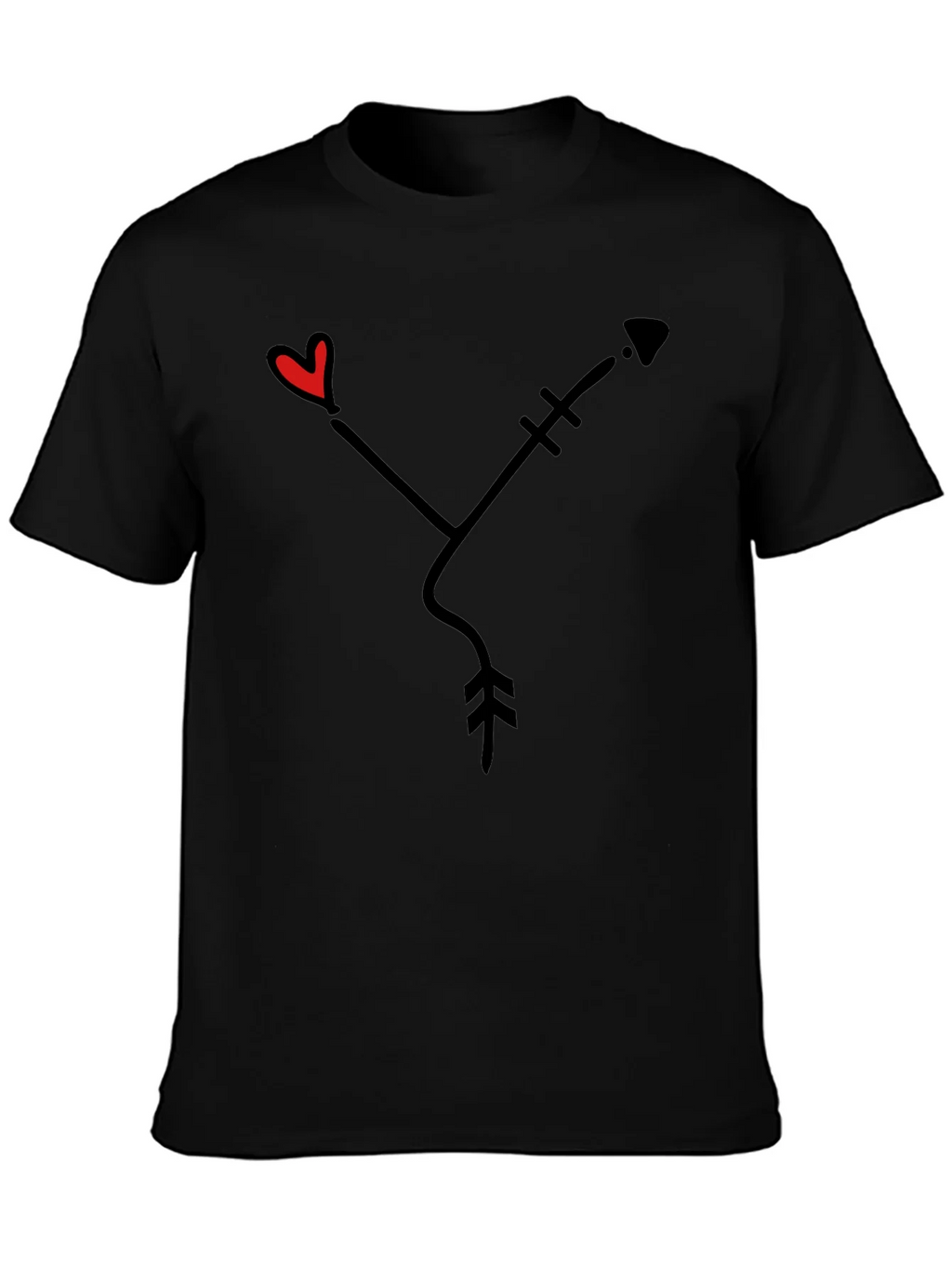Heart Arrow Graphic Tee - Black Casual Shirt product image 3