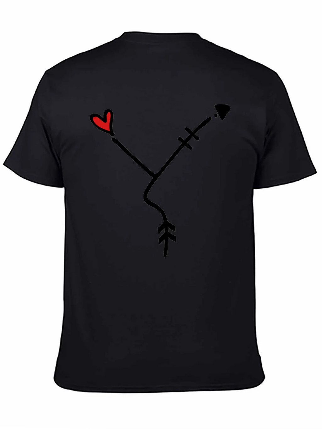 Heart Arrow Graphic Tee - Black Casual Shirt product image 4