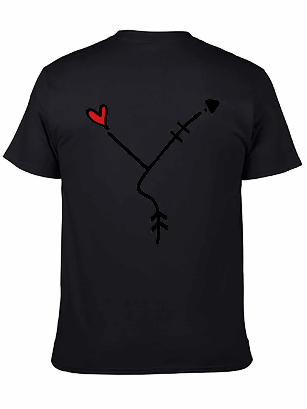 Heart Arrow Graphic Tee - Black Casual Shirt product image 4
