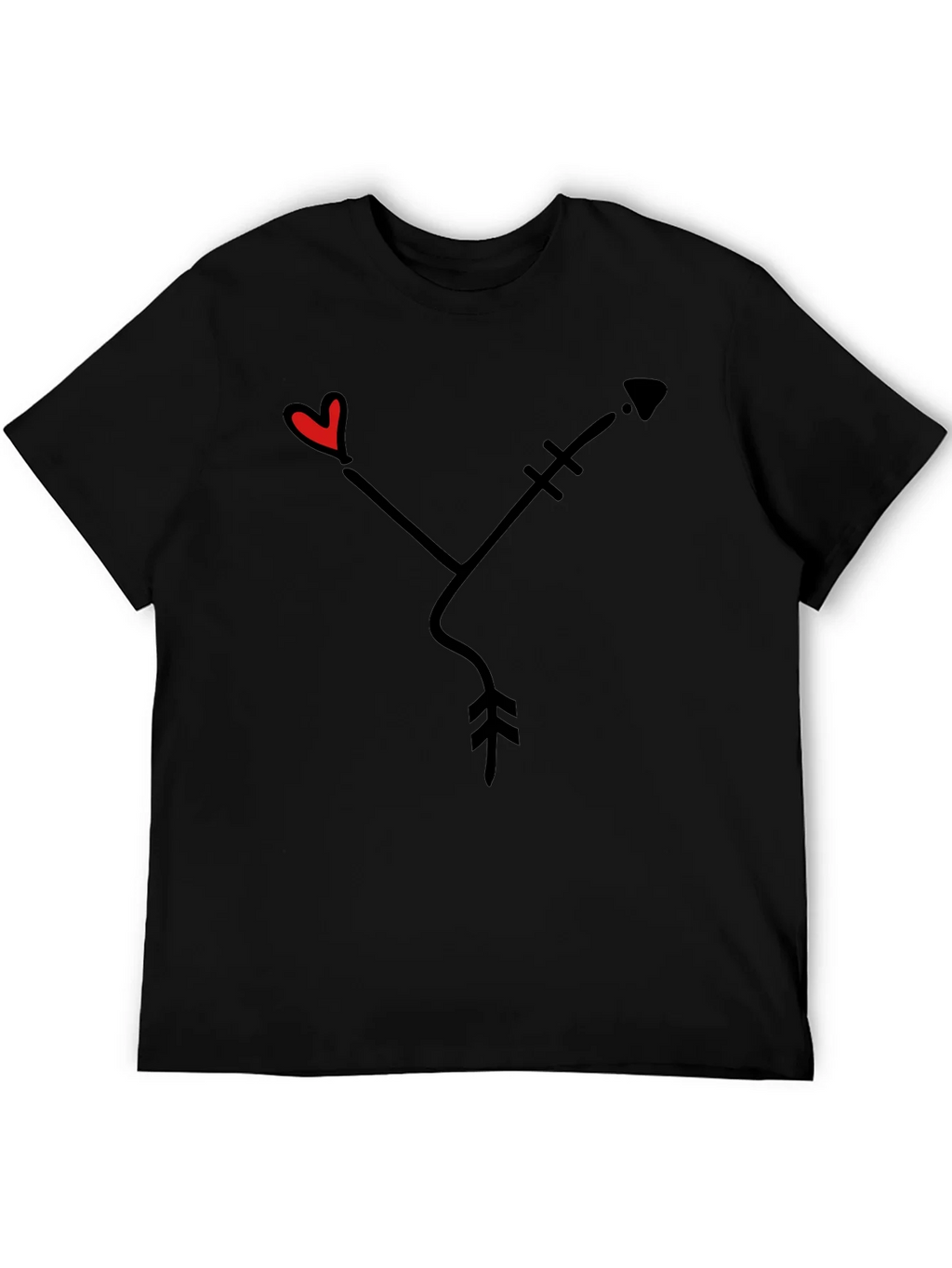 Heart Arrow Graphic Tee - Black Casual Shirt product image 5