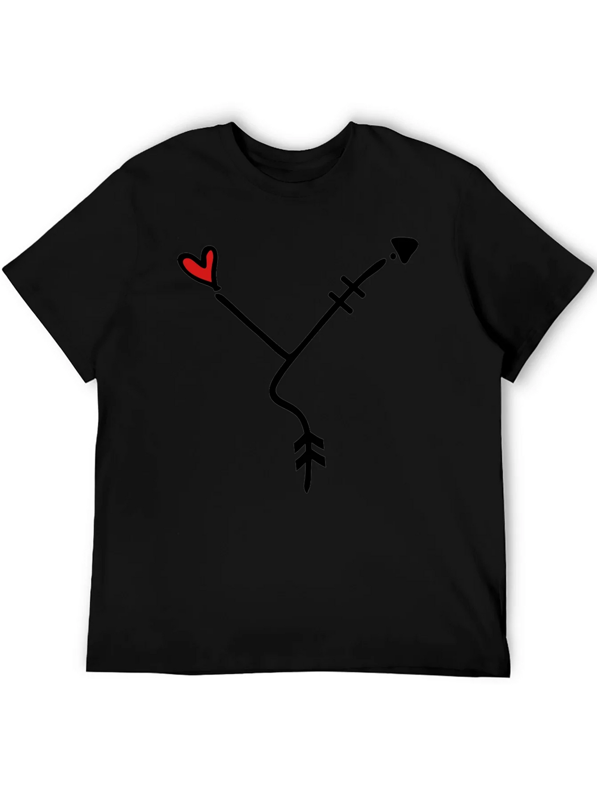 Heart Arrow Graphic Tee - Black Casual Shirt product image 5