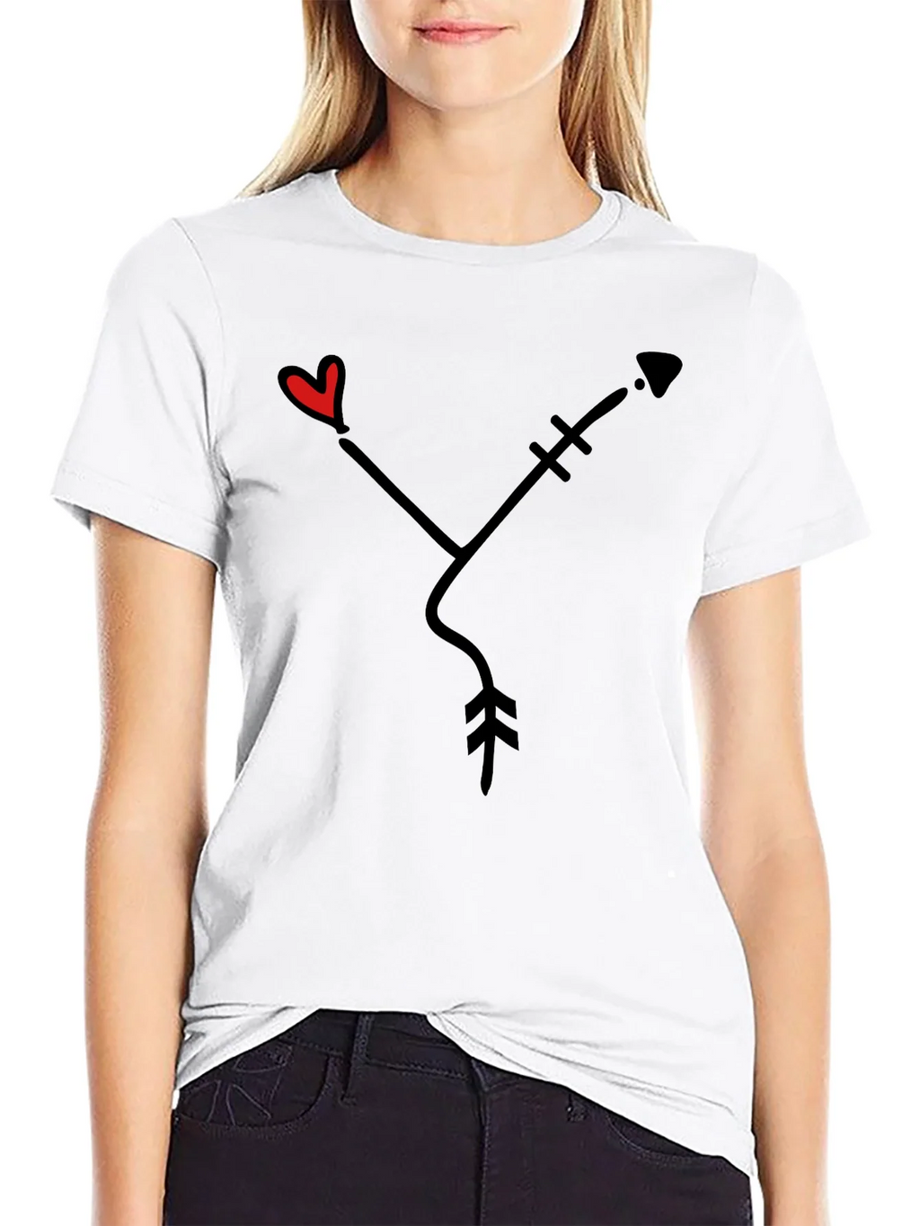 Heart Arrow Graphic Tee - Black Casual Shirt product image 8