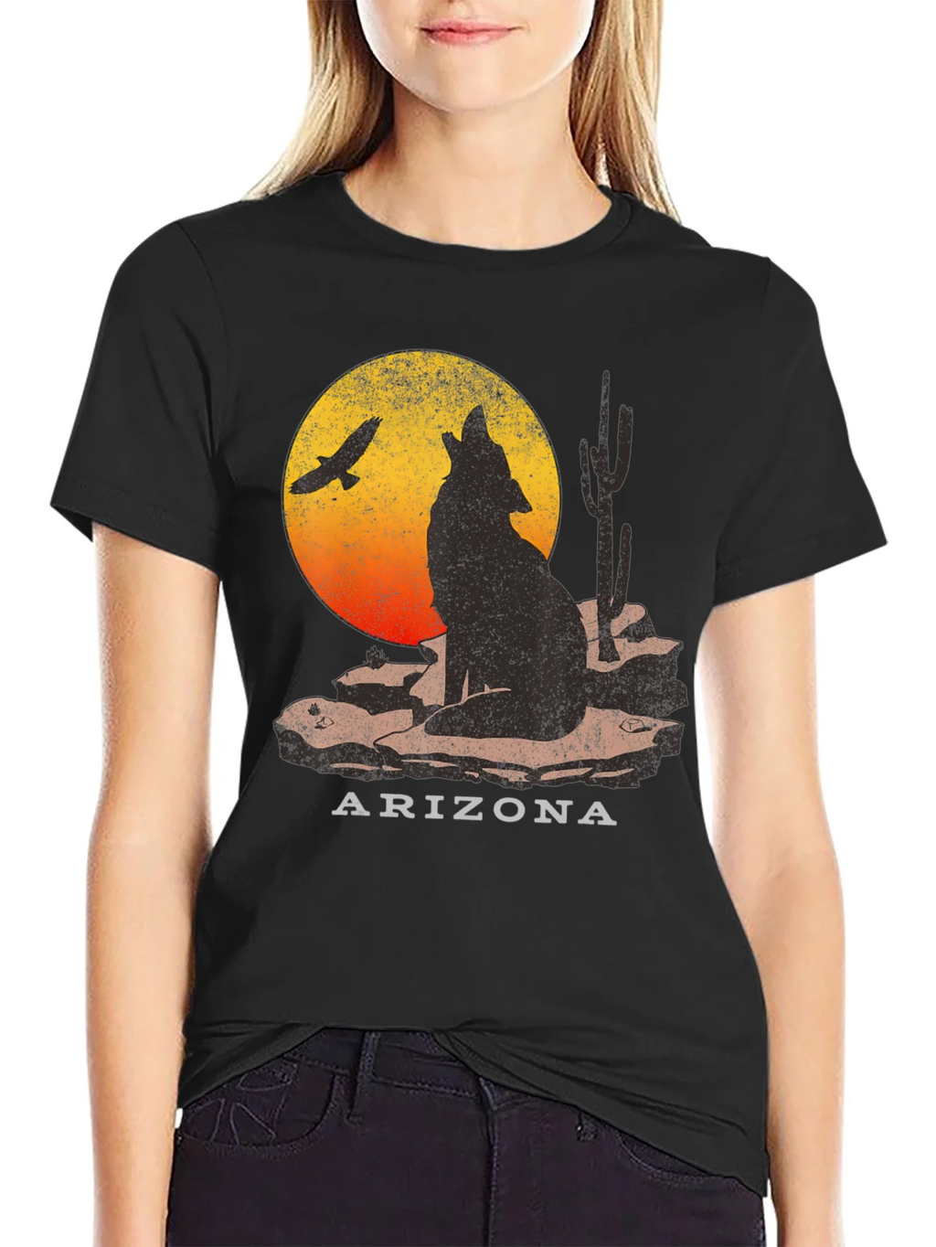 Arizona Desert Wolf Graphic T-Shirt product image 2